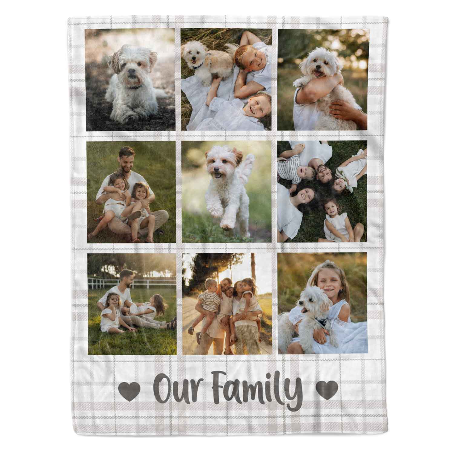 Our Family Photo Collage Personalised Dog Blanket