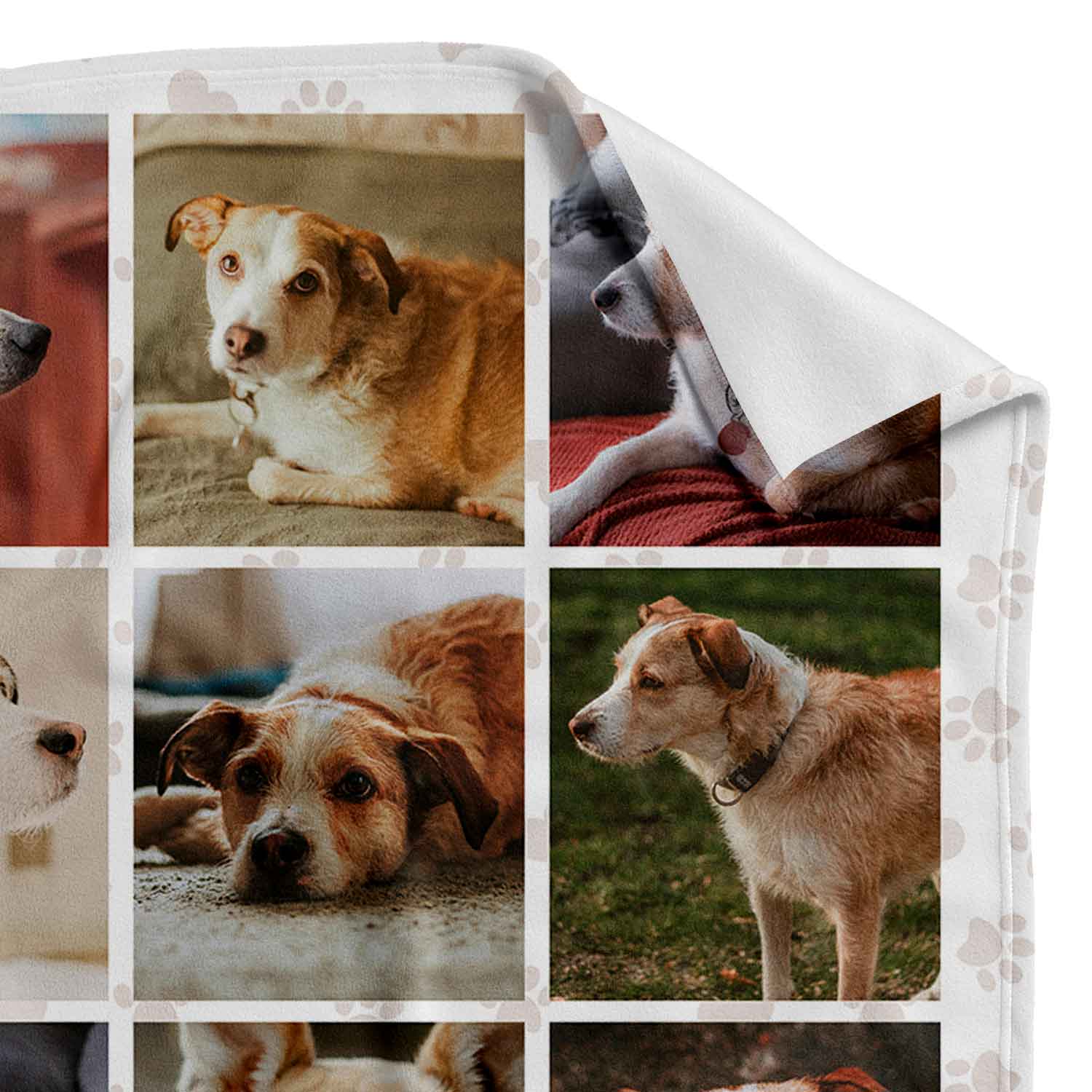 In Loving Memory (Dog Name) Photo Collage Memorial Blanket