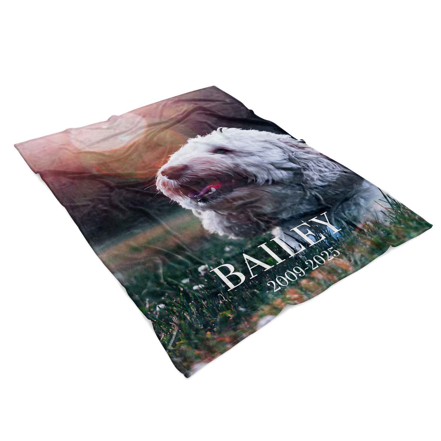 (Dog Name & Date) Full Photo Memorial Blanket