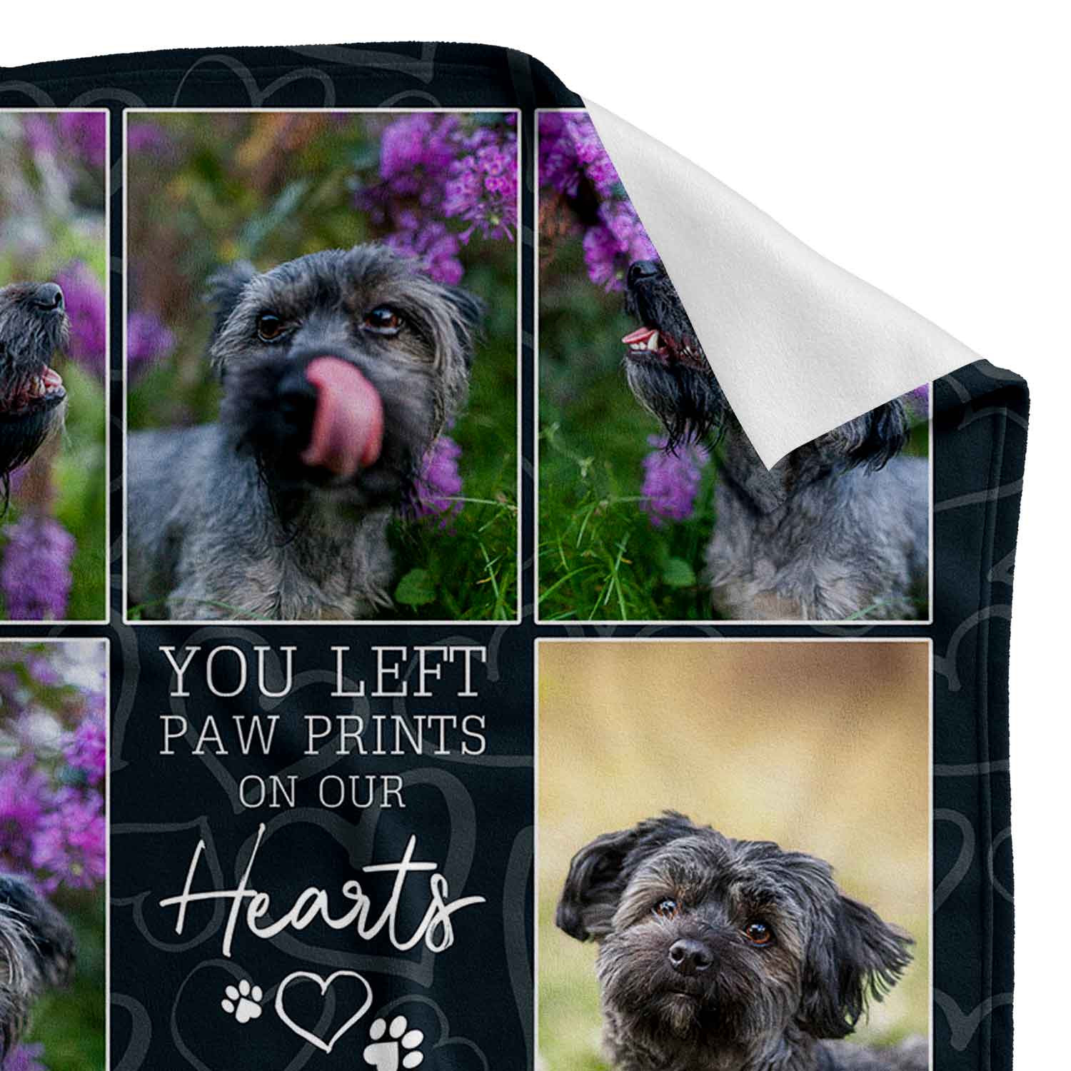 You Left Paw Prints On Our Hearts Dog Memorial Blanket