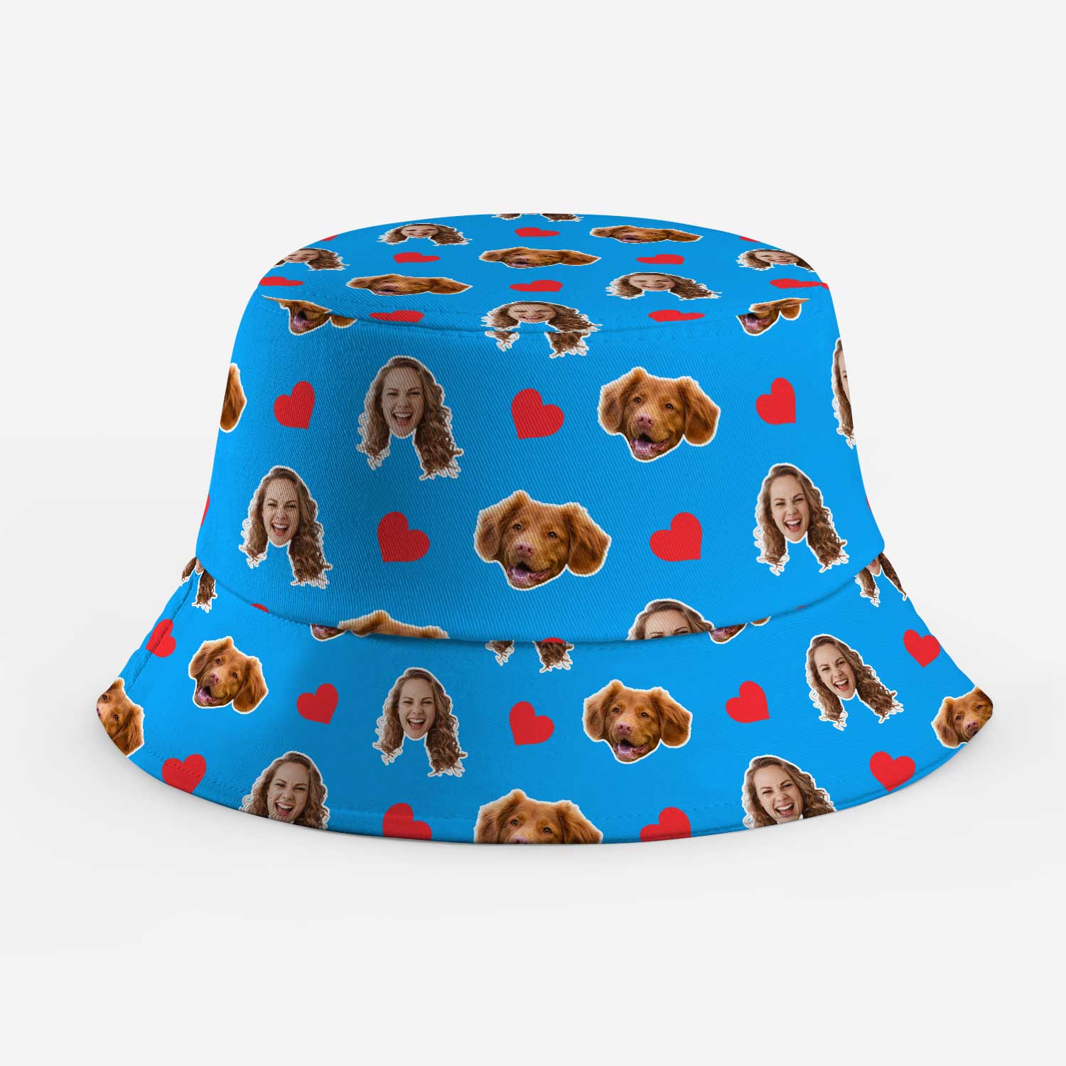 Red Hearts You & Your Dog Custom Bucket Hat