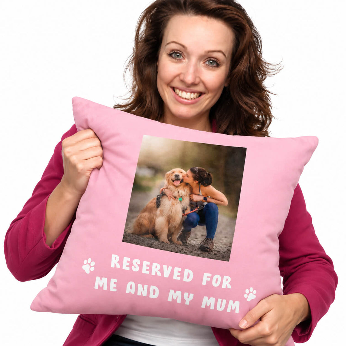 Reserved For Me & My Mum Custom Dog Photo Cushion