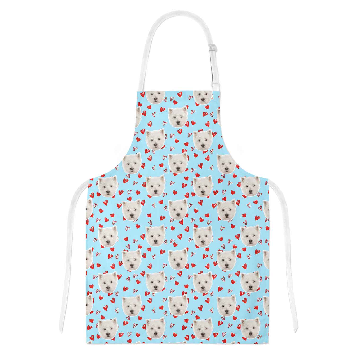 Love Heart Pattern Personalised Dog Apron