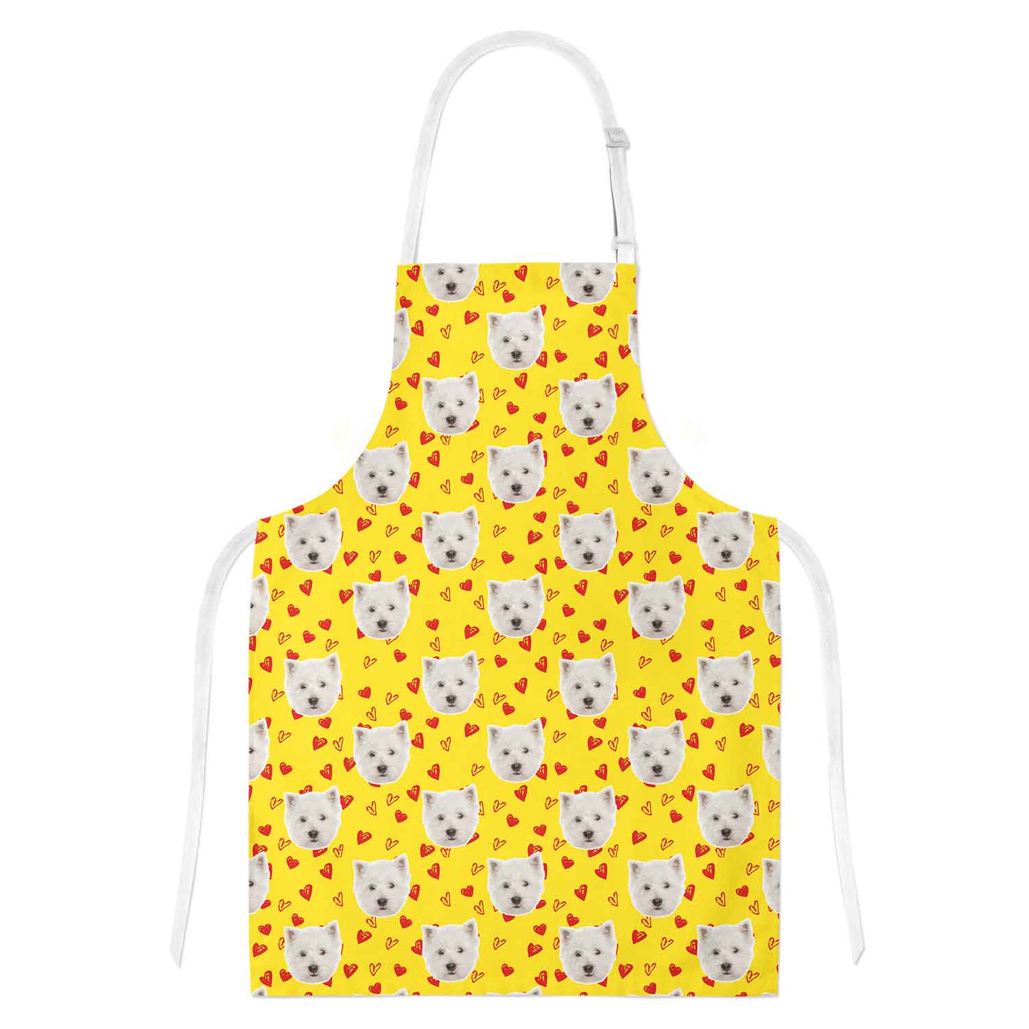 Love Heart Pattern Personalised Dog Apron