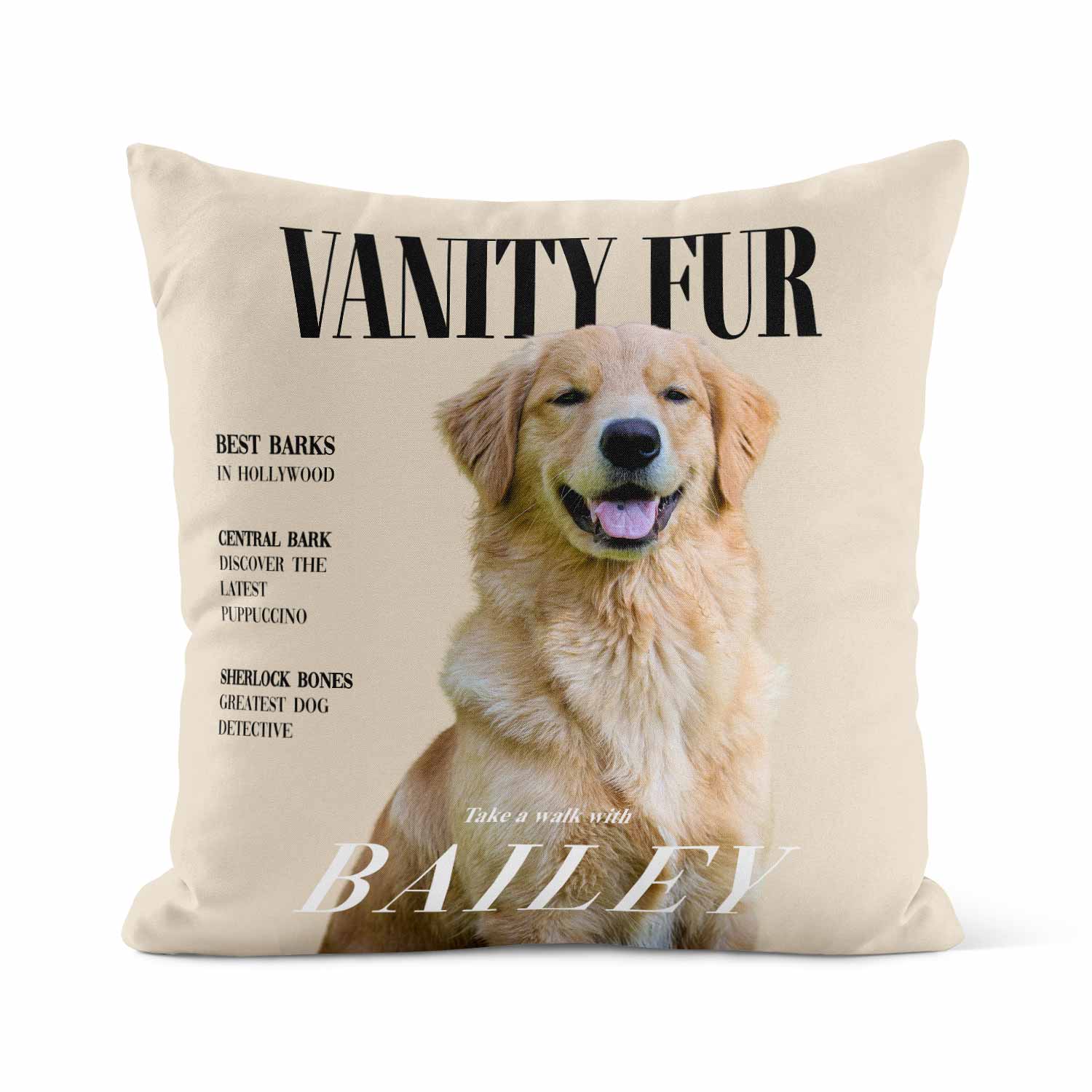 Vanity Fur Fashion Magazine Personalised Cushion