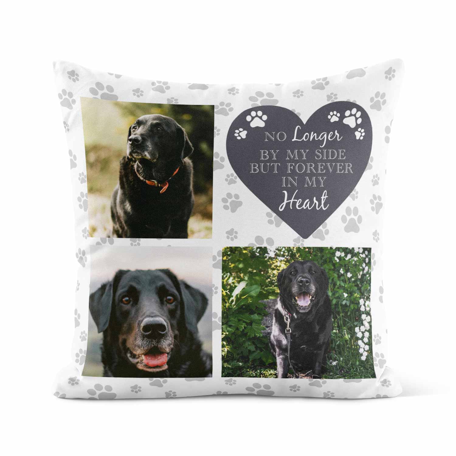 Forever In My Heart Photo Collage Dog Memorial Cushion