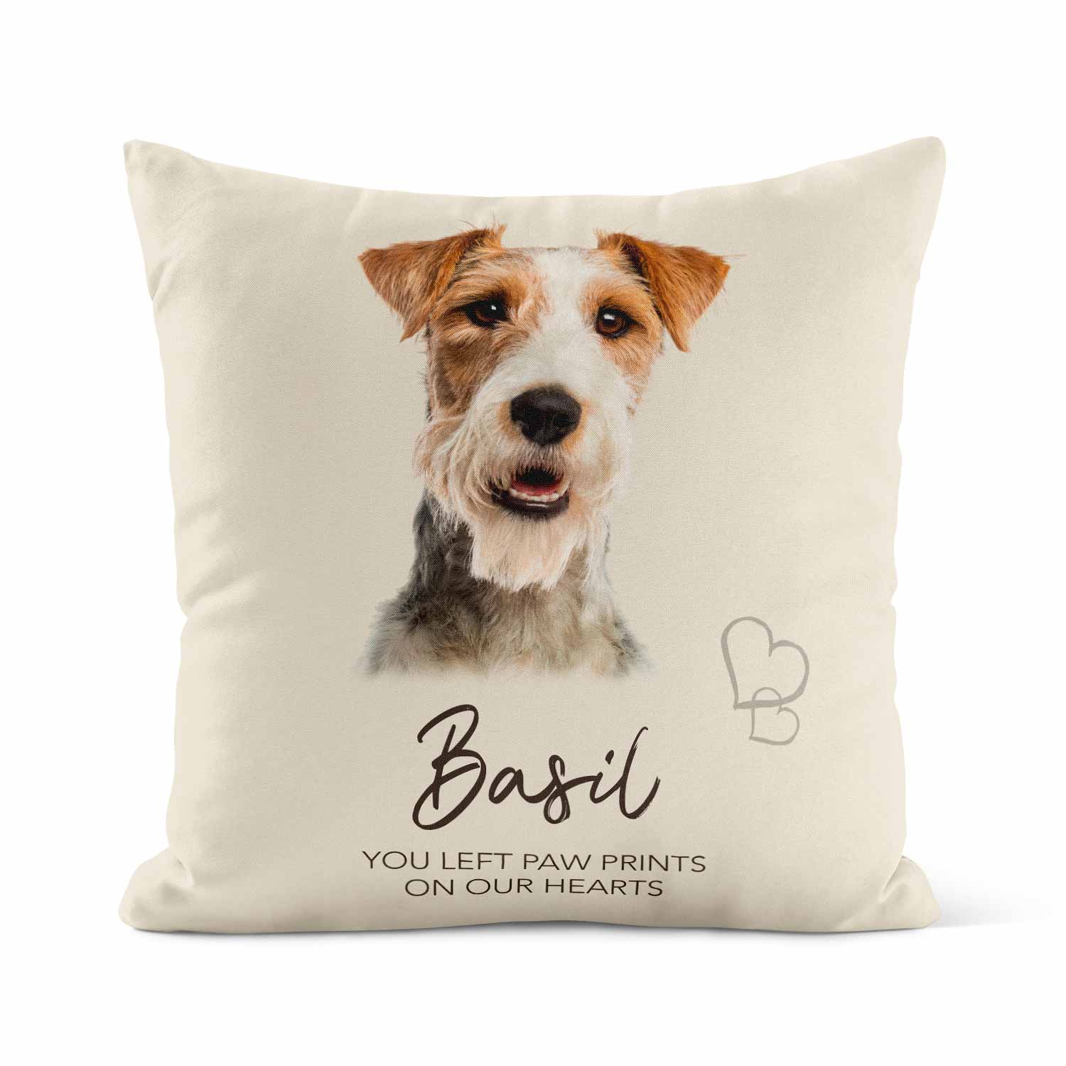 You Left Paw Prints On Our Hearts Dog Memorial Cushion