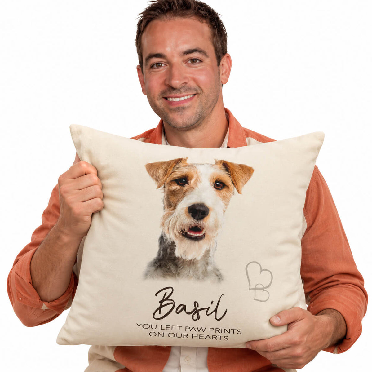 You Left Paw Prints On Our Hearts Dog Memorial Cushion