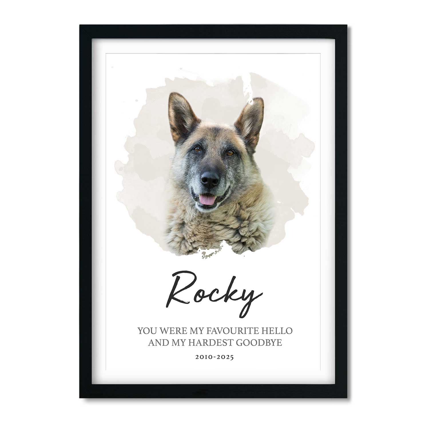(Dog Name) Favourite Hello & Hardest Goodbye Memorial Print
