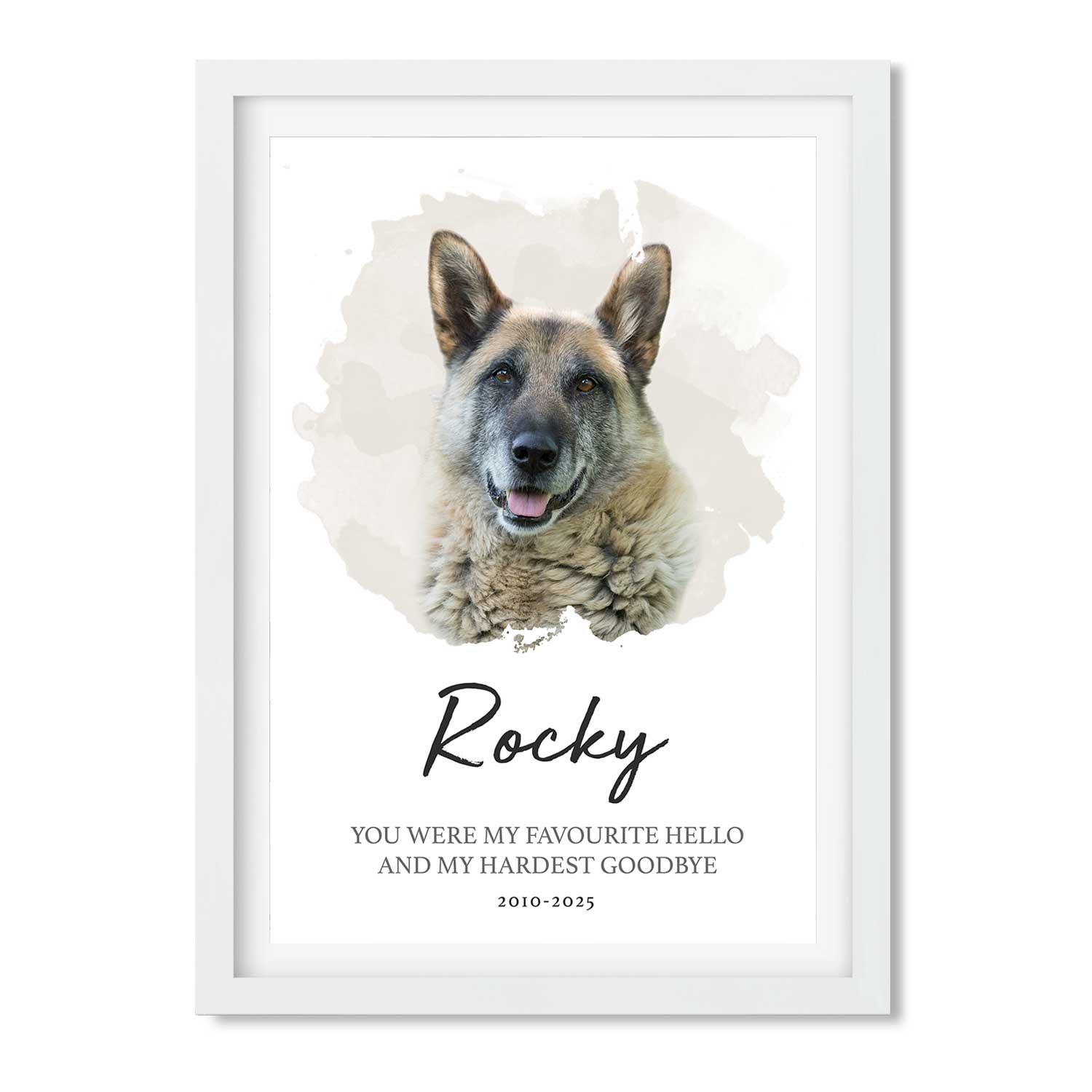 (Dog Name) Favourite Hello & Hardest Goodbye Memorial Print