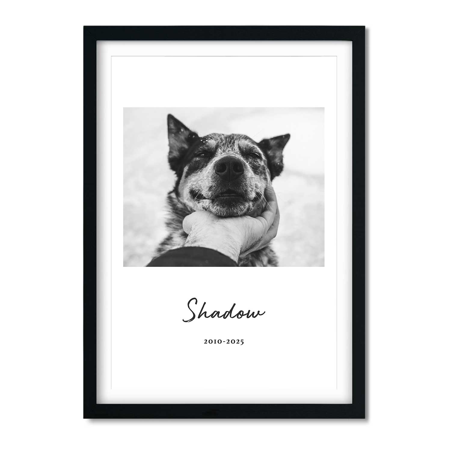 Black and White Dog Memorial Print