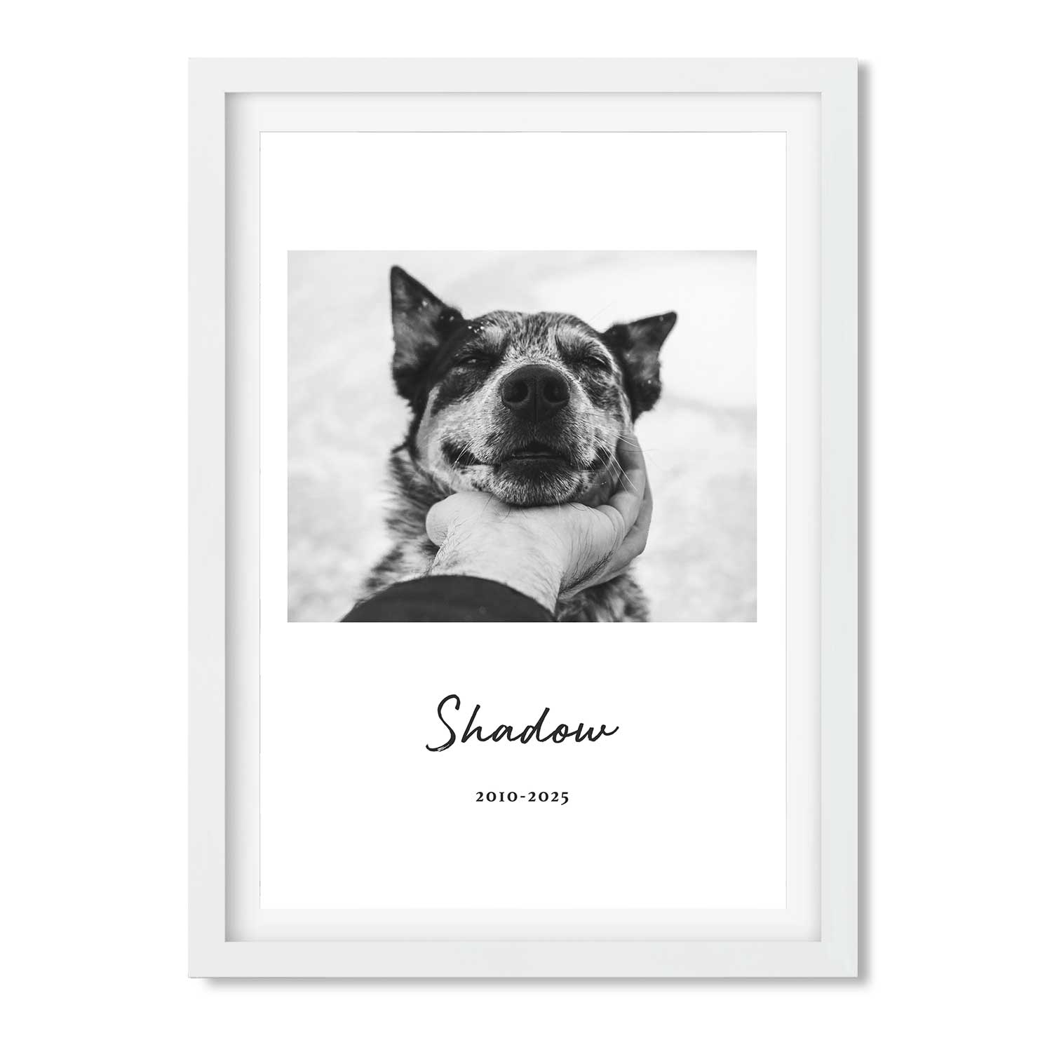 Black and White Dog Memorial Print