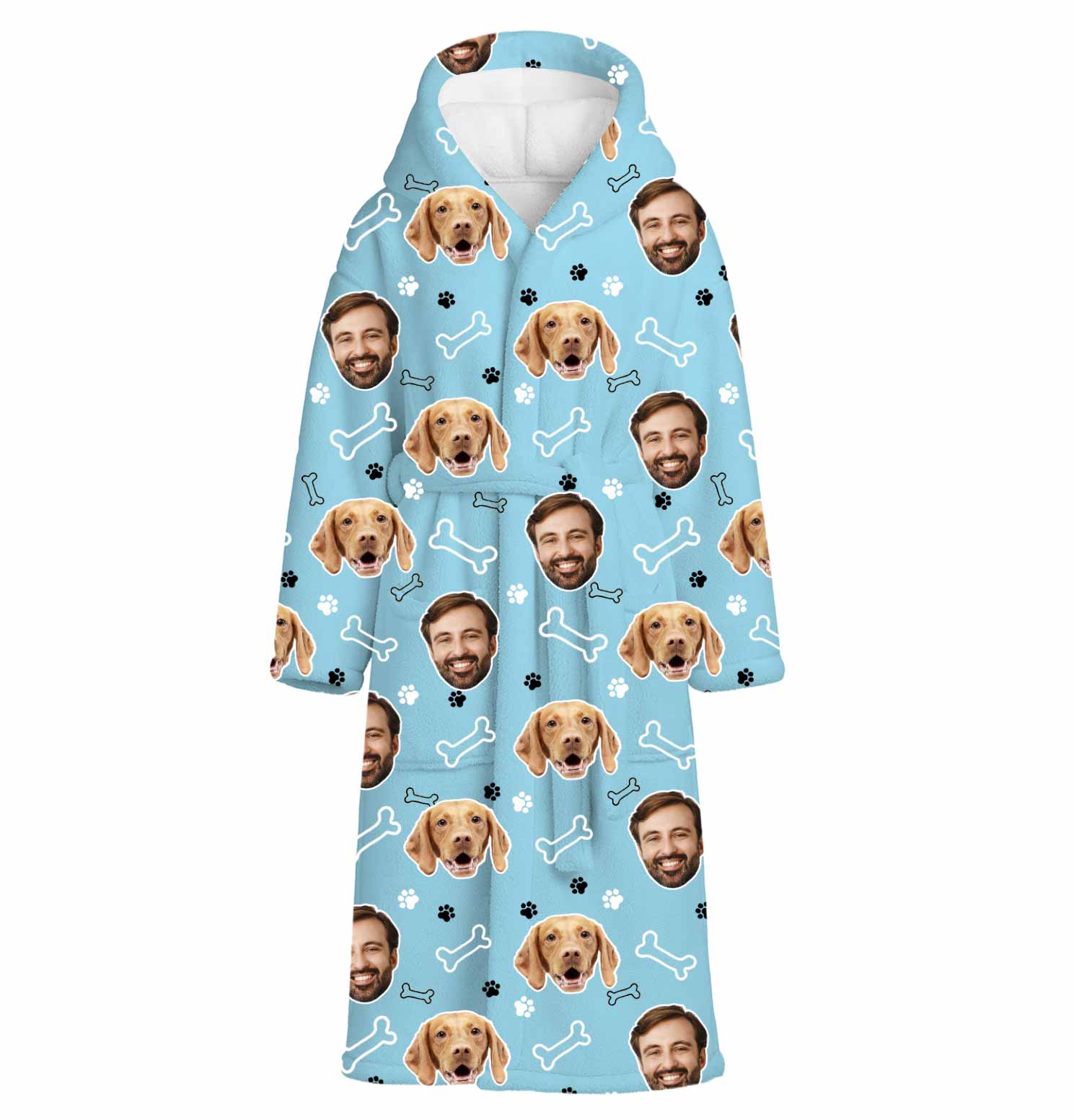 Doodle Bones & Dog Paws Personalised Dressing Gown