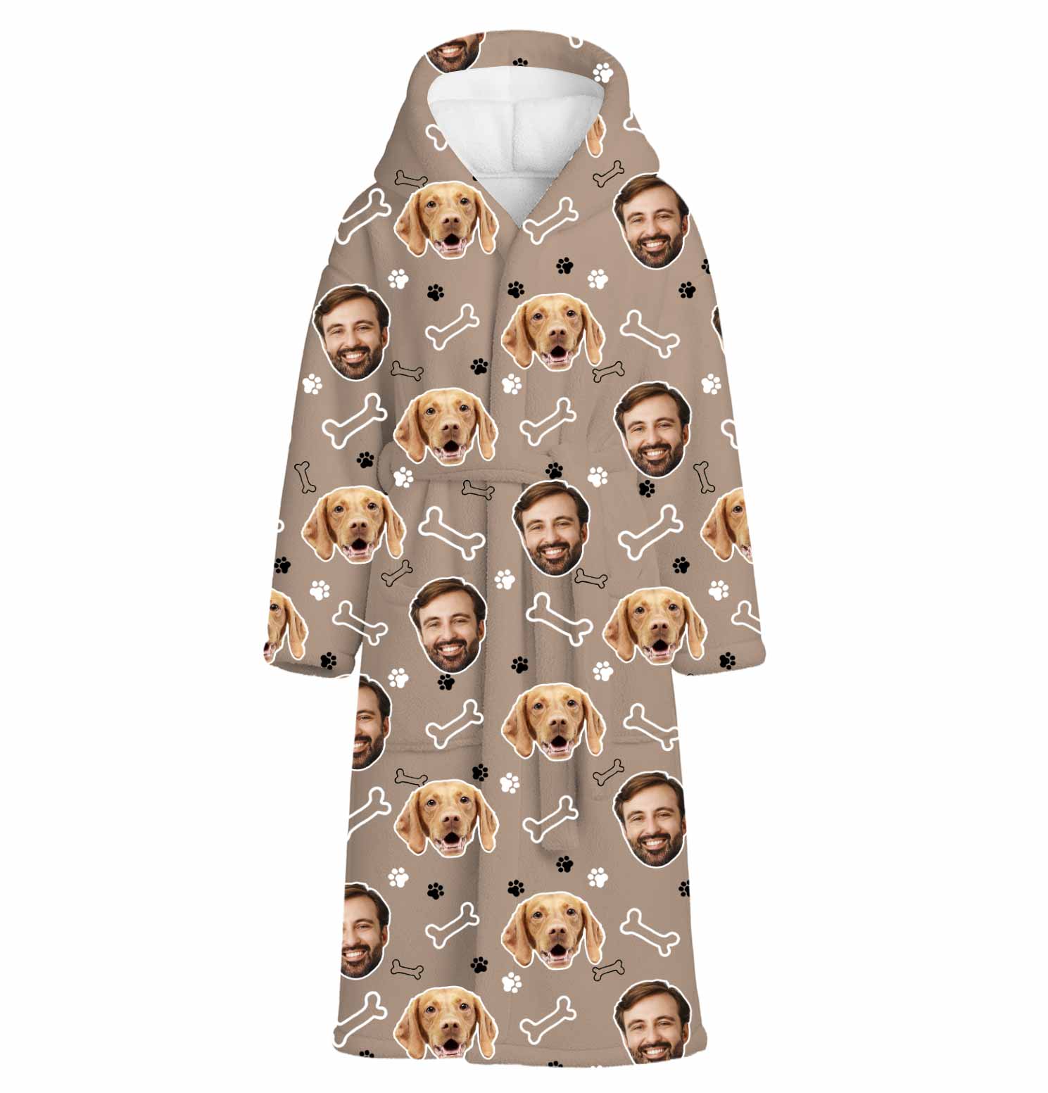 Doodle Bones & Dog Paws Personalised Dressing Gown