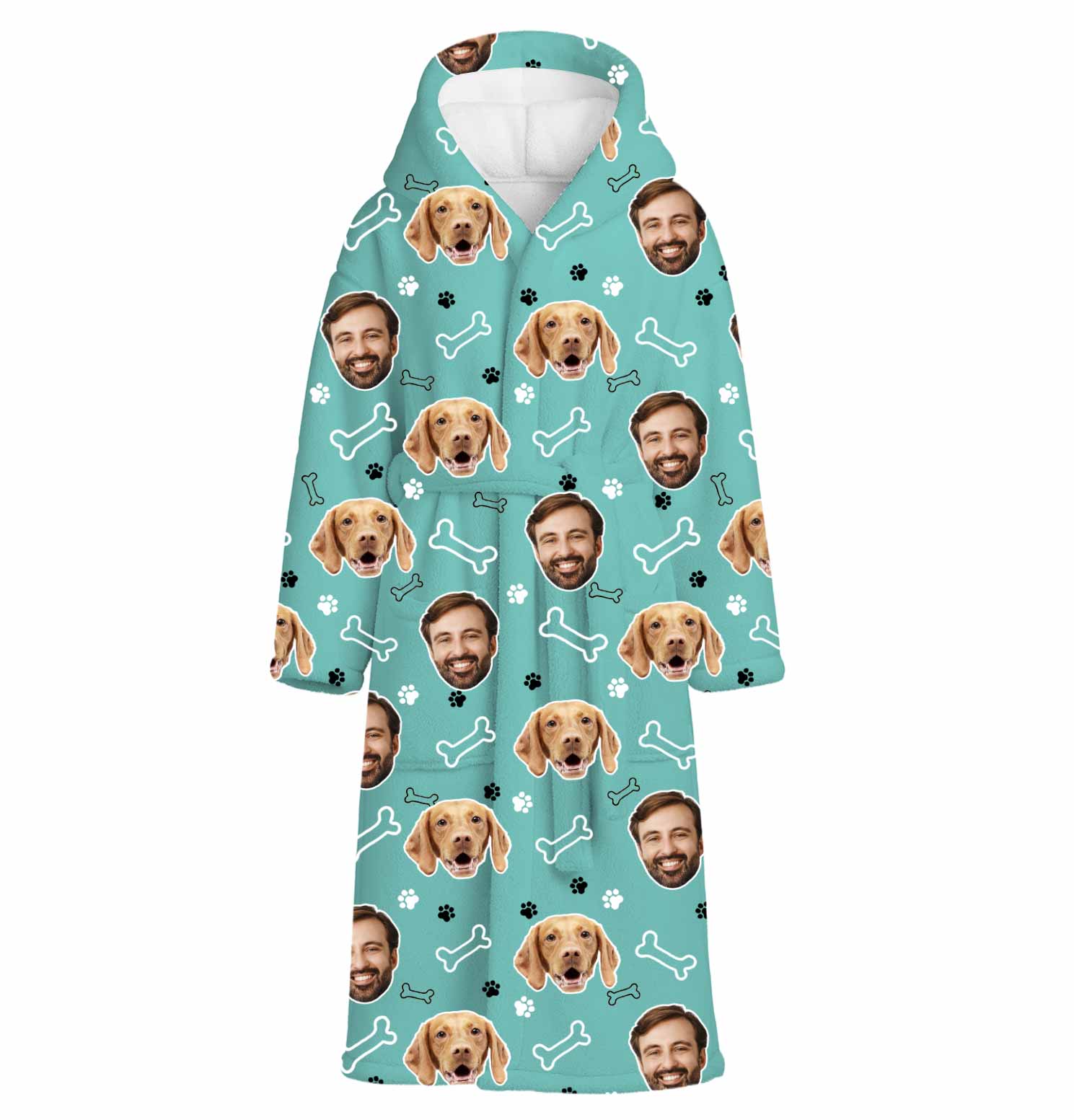 Doodle Bones & Dog Paws Personalised Dressing Gown