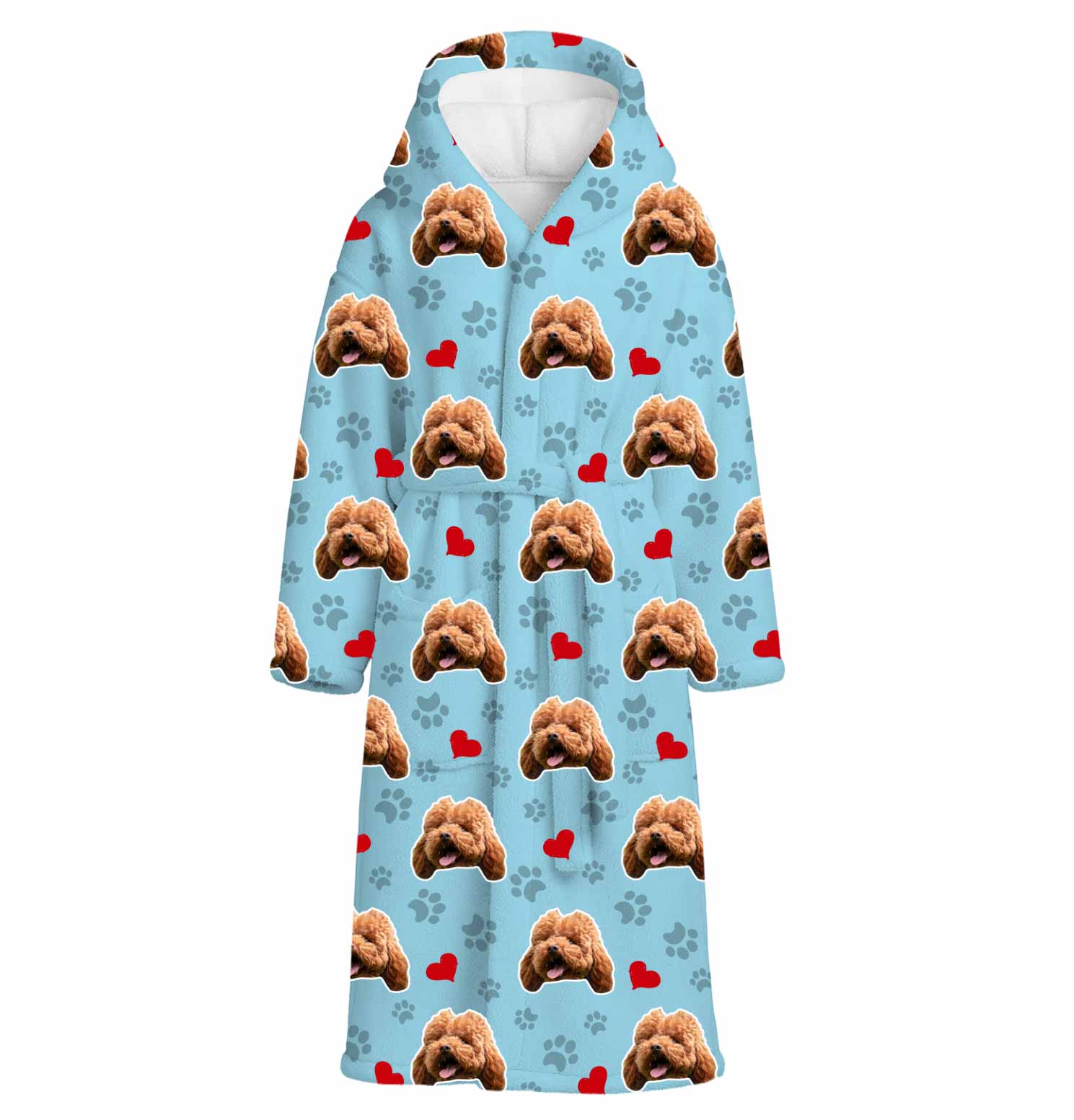 Dog Paws & Hearts Personalised Dressing Gown