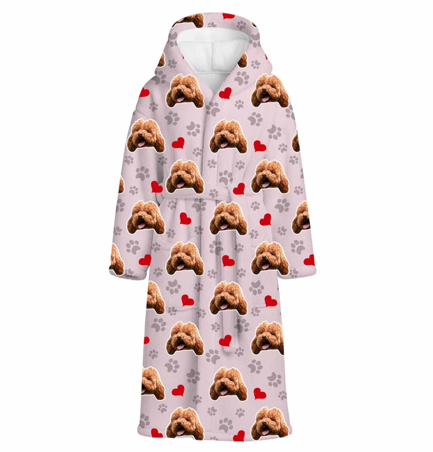 Dog Paws & Hearts Personalised Dressing Gown