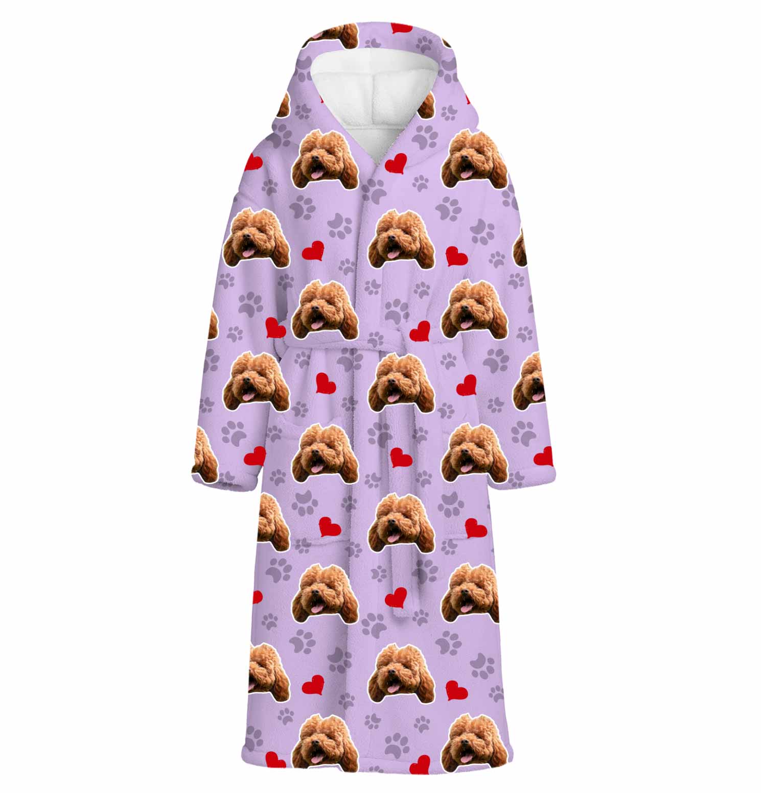 Dog Paws & Hearts Personalised Dressing Gown