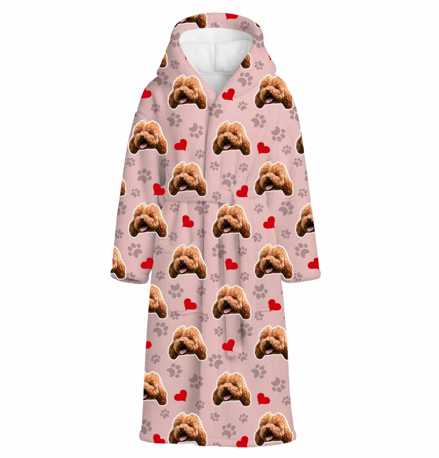 Dog Paws & Hearts Personalised Dressing Gown