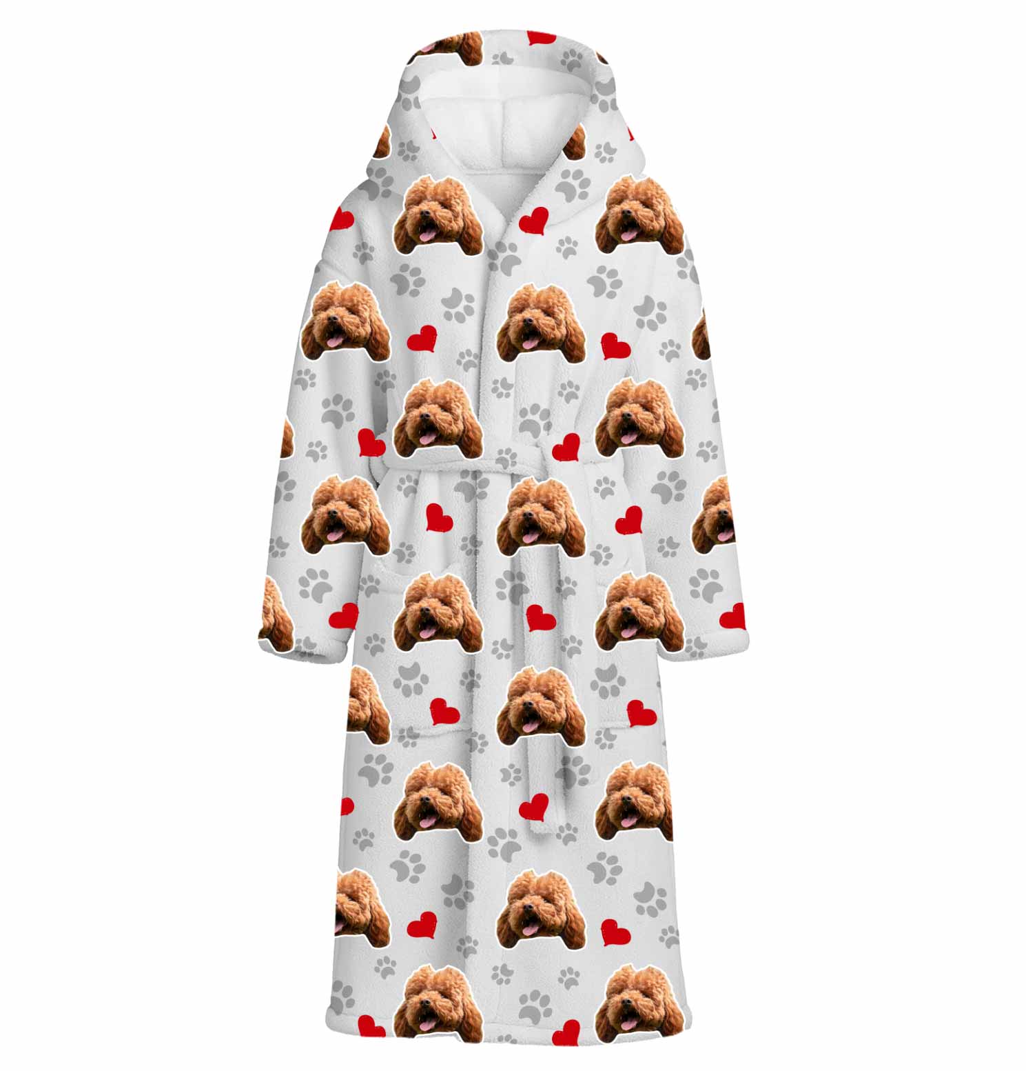 Dog Paws & Hearts Personalised Dressing Gown