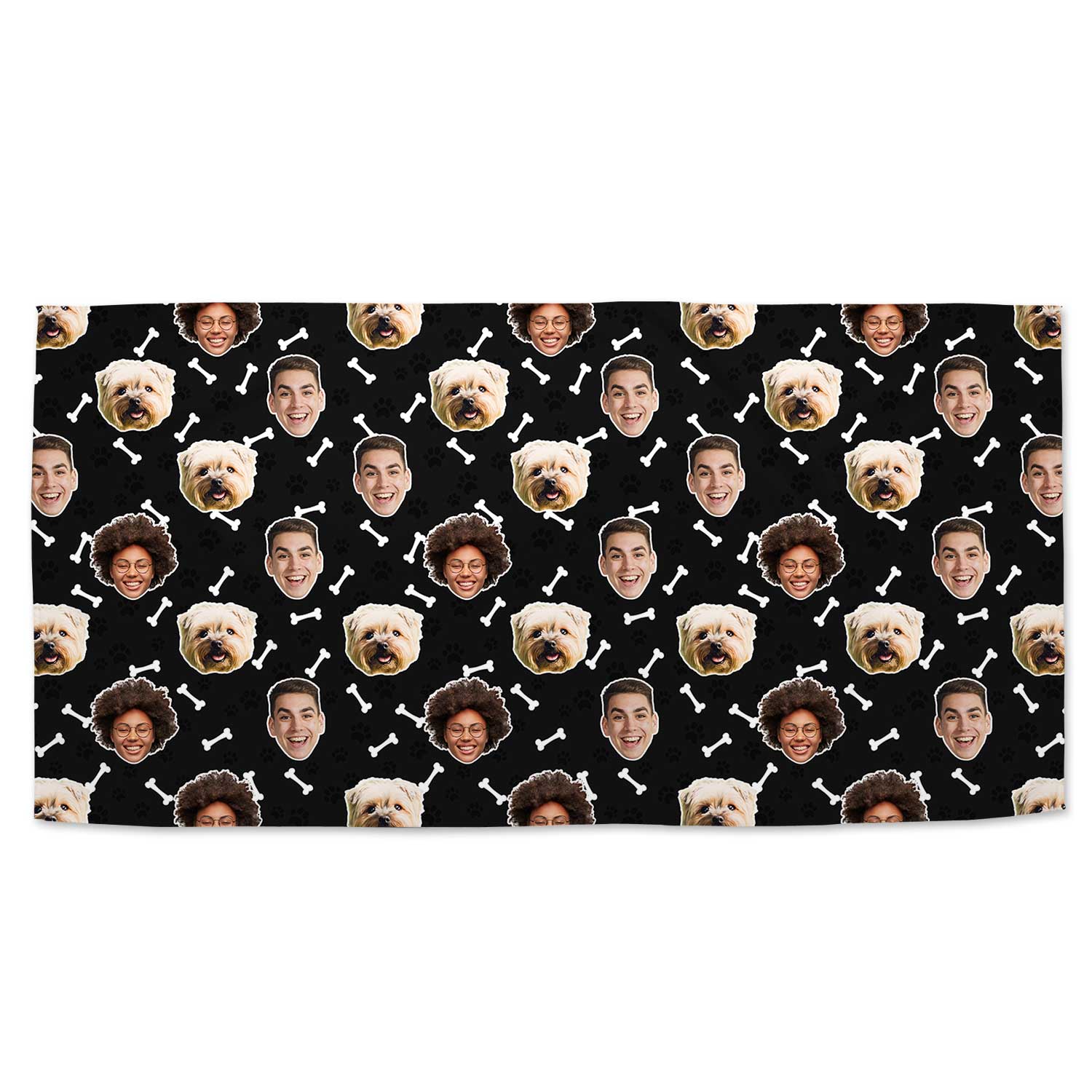 Dogsy Bones Print Personalised Dog Towel