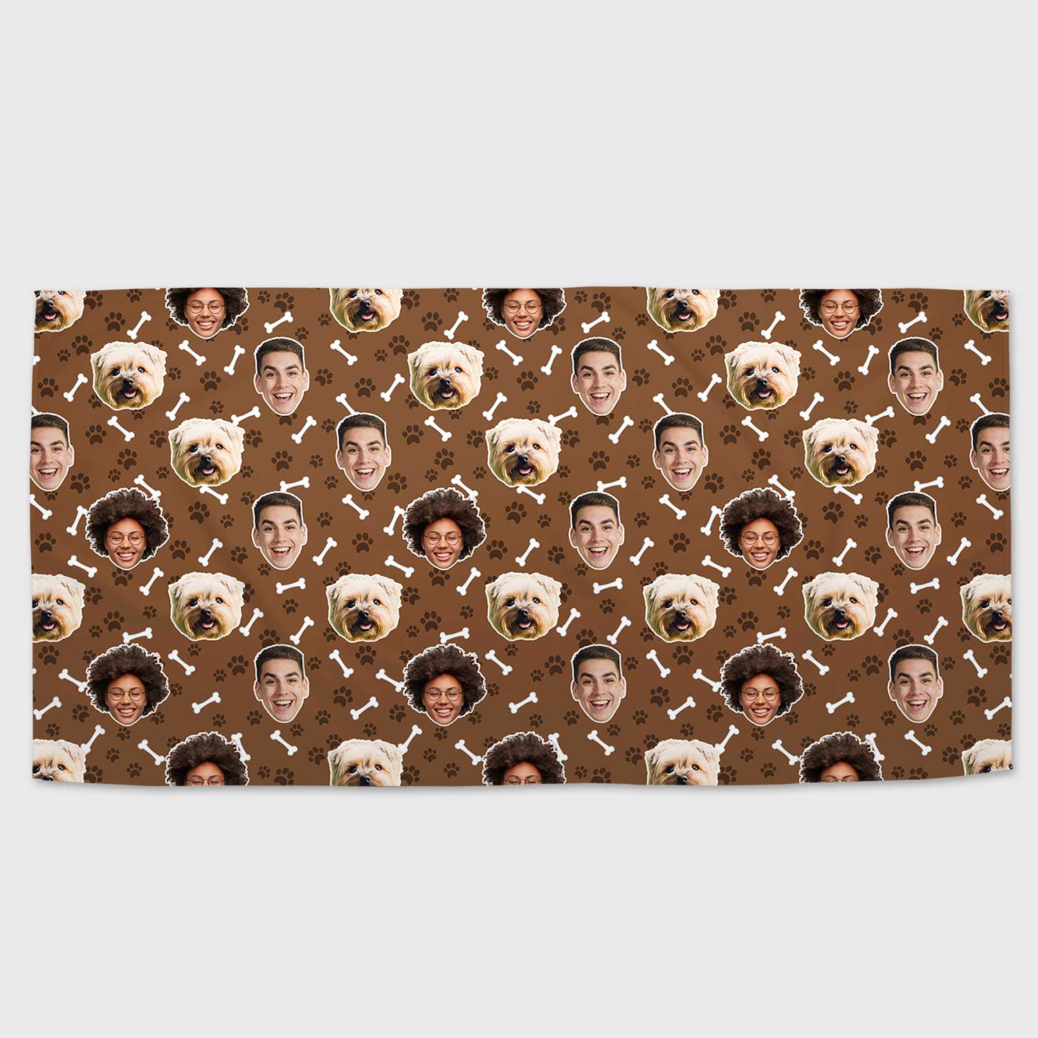Dogsy Bones Print Personalised Dog Towel