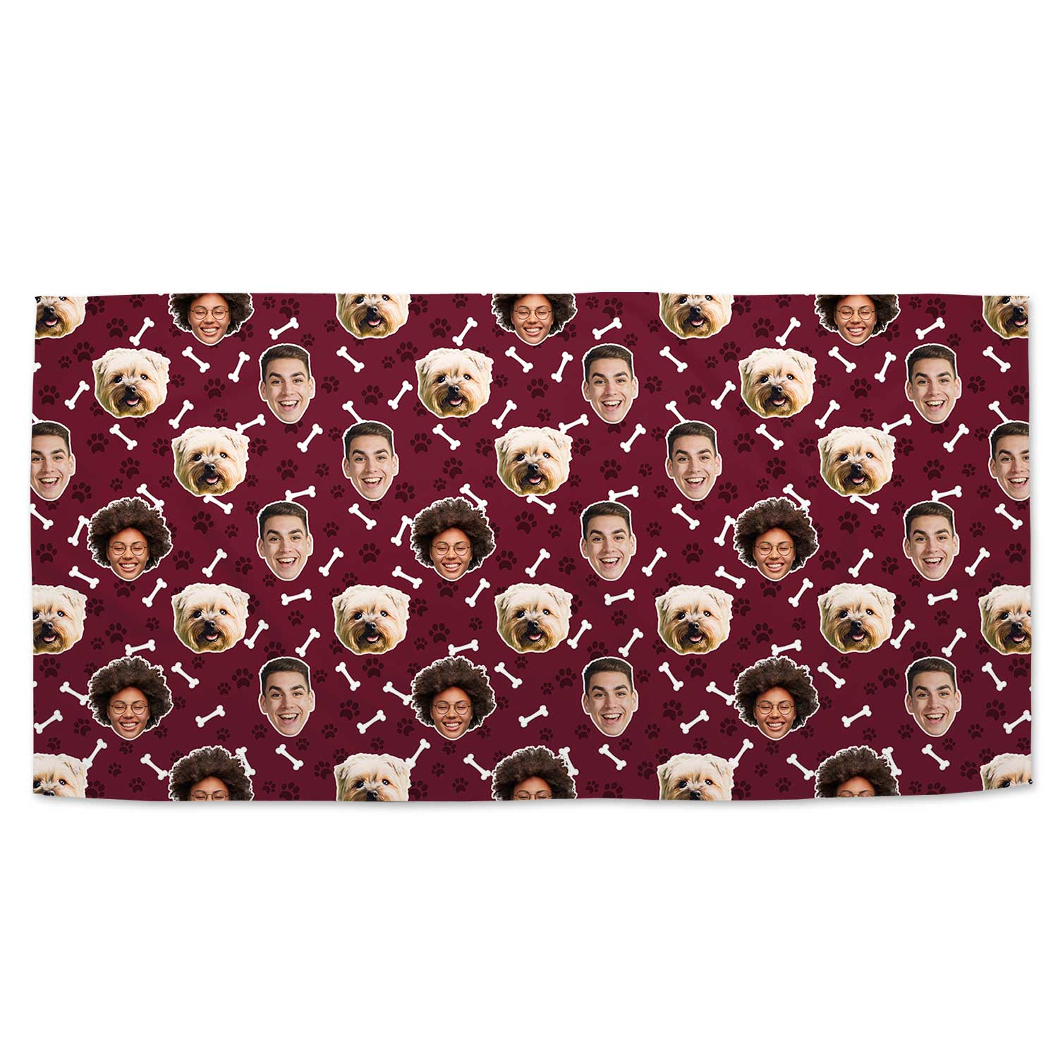 Dogsy Bones Print Personalised Dog Towel