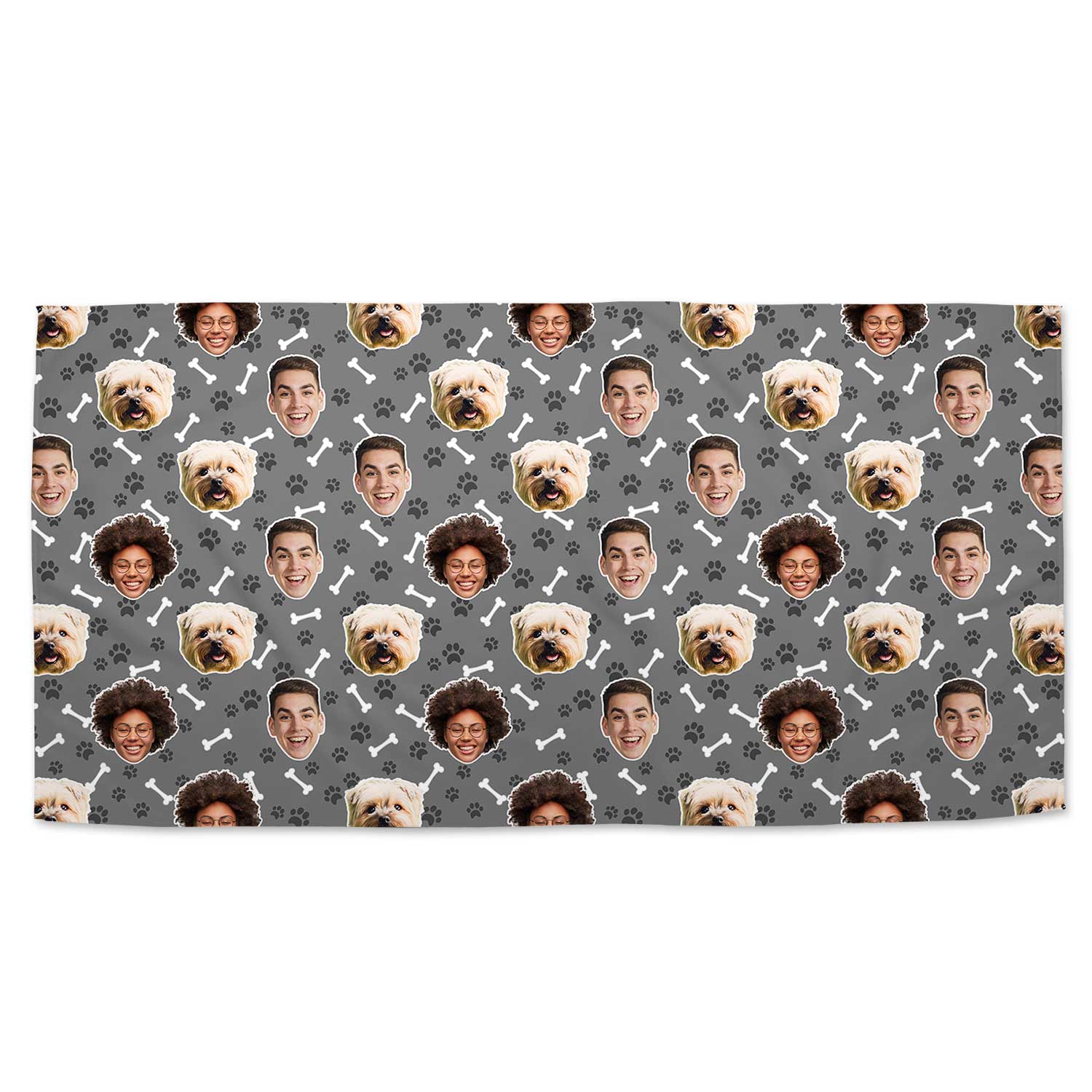 Dogsy Bones Print Personalised Dog Towel