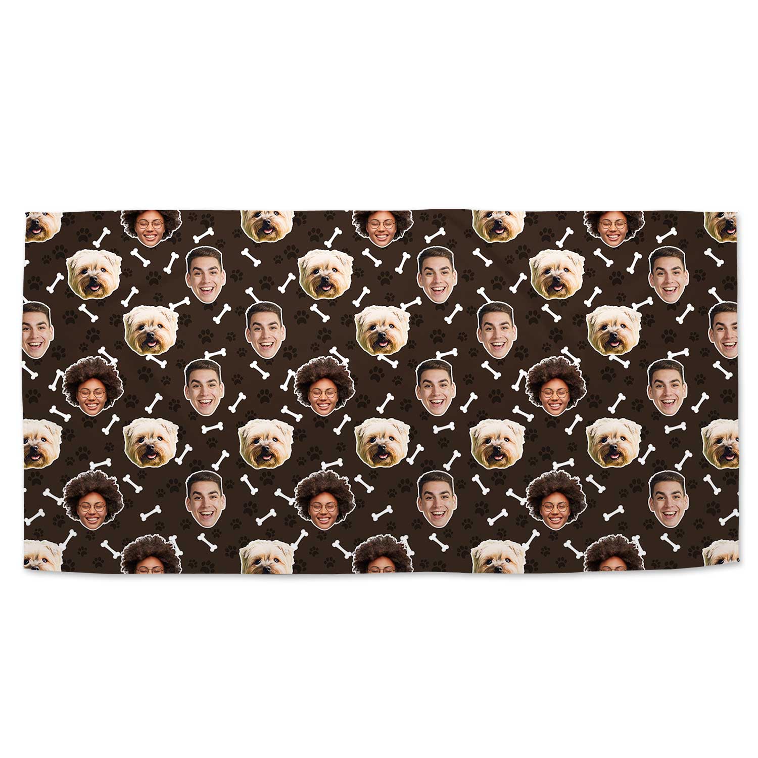 Dogsy Bones Print Personalised Dog Towel