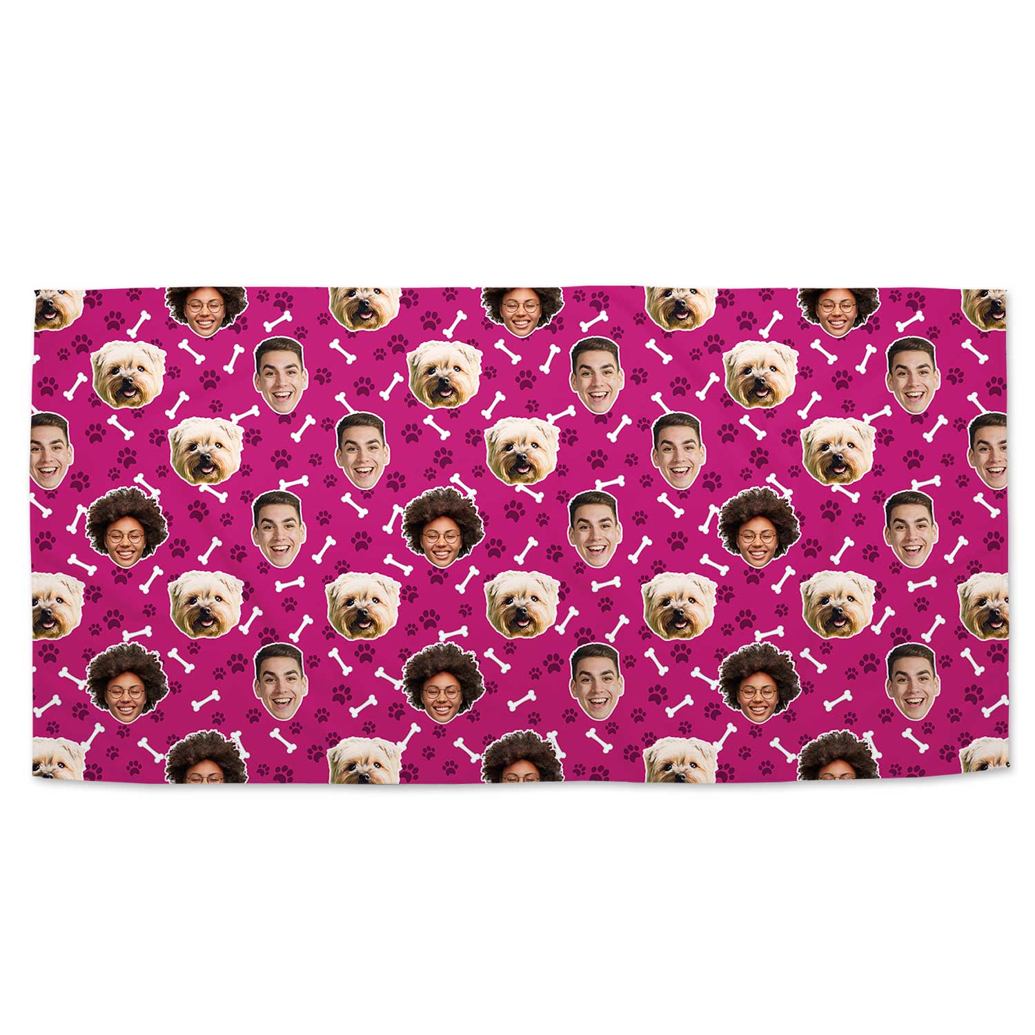 Dogsy Bones Print Personalised Dog Towel