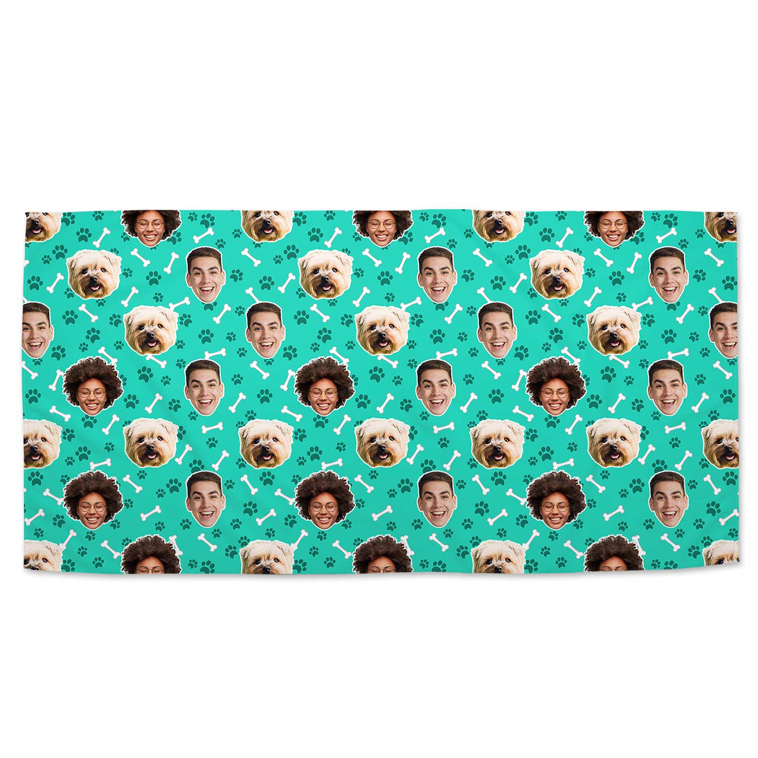 Dogsy Bones Print Personalised Dog Towel