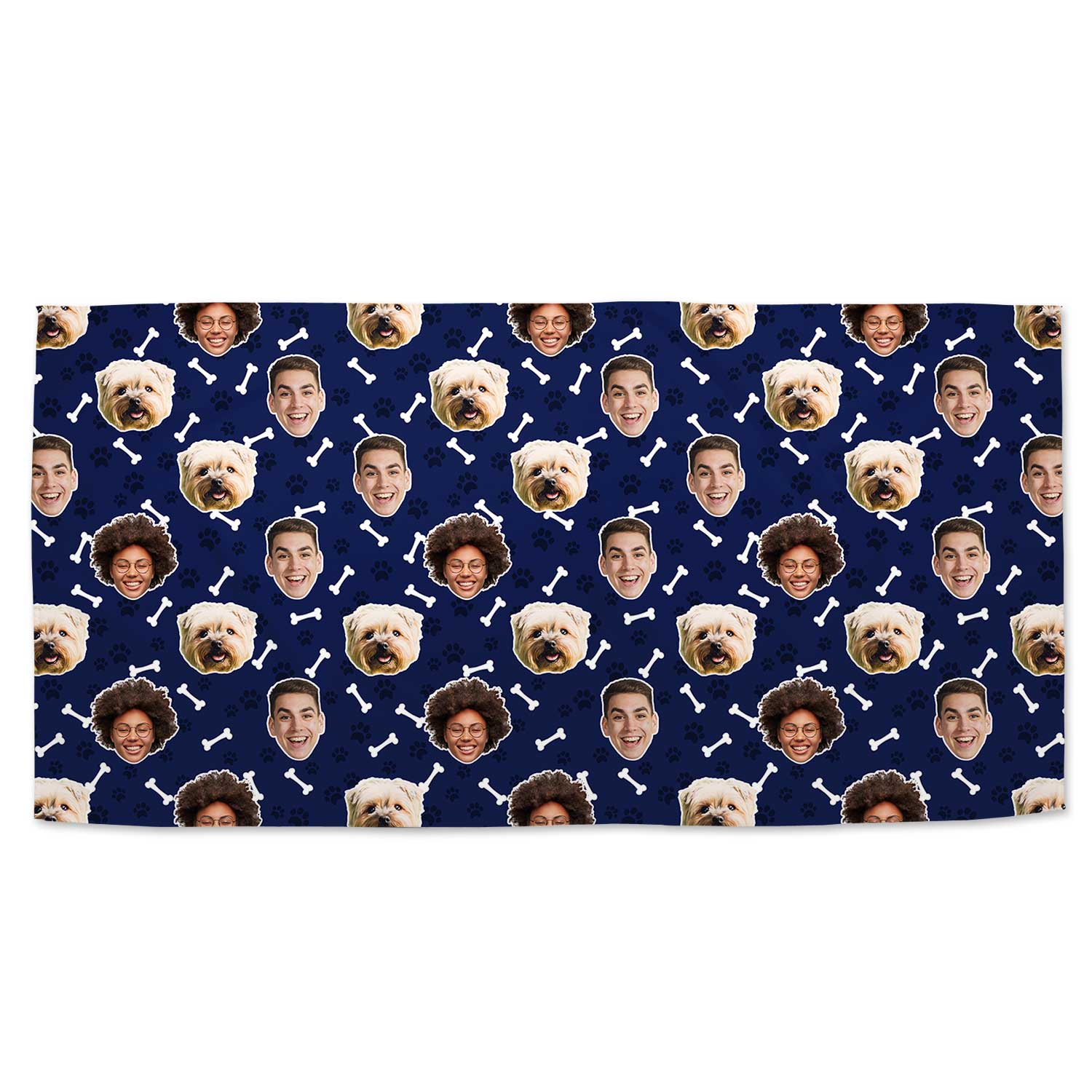 Dogsy Bones Print Personalised Dog Towel