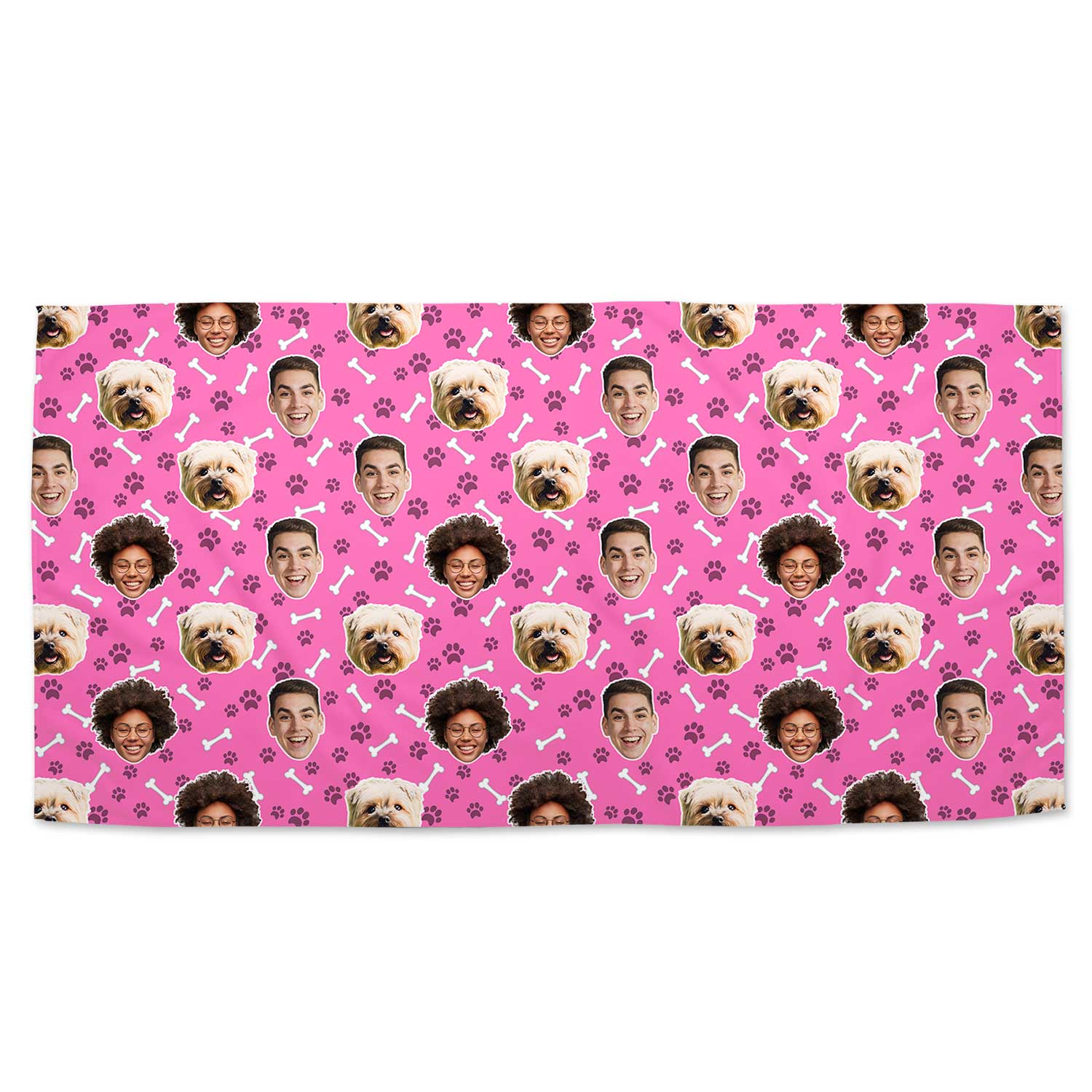 Dogsy Bones Print Personalised Dog Towel