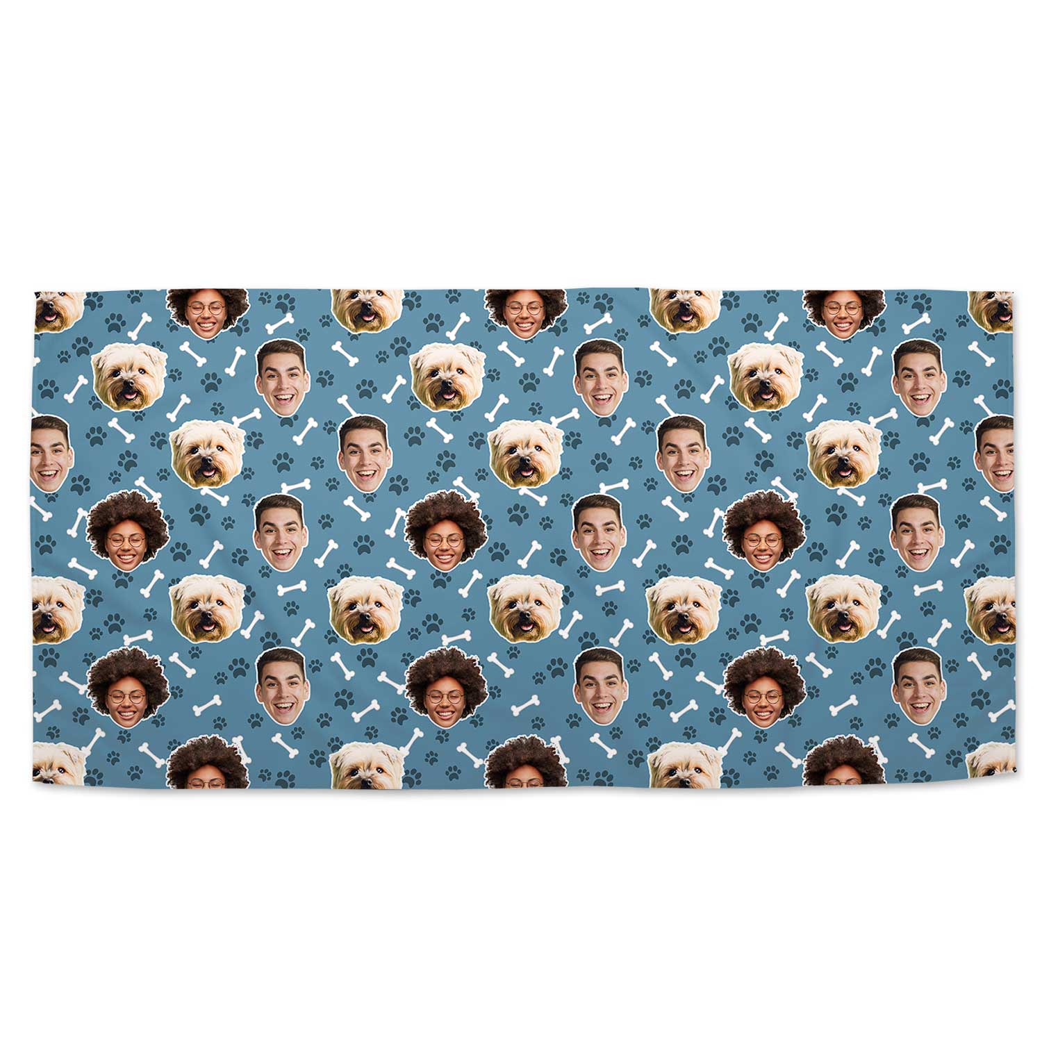 Dogsy Bones Print Personalised Dog Towel