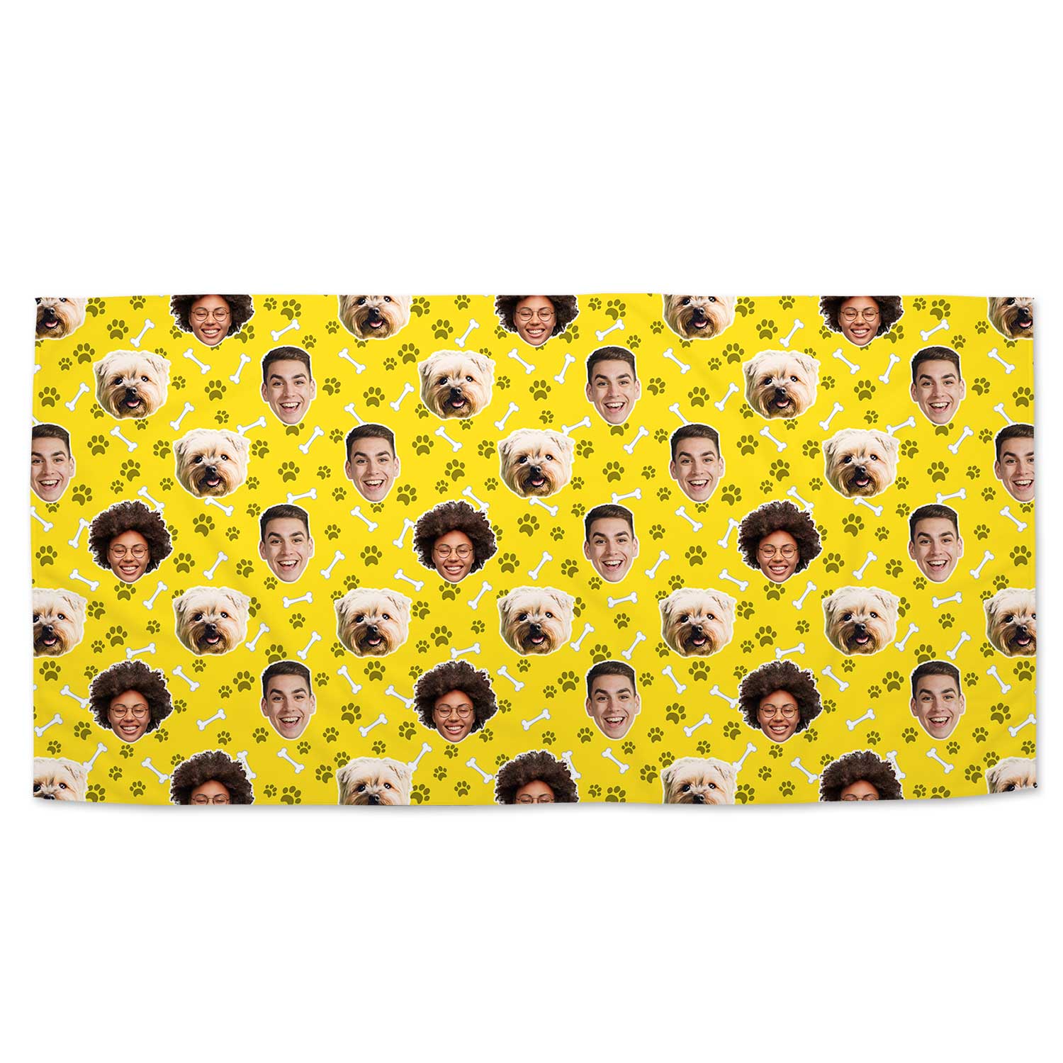 Dogsy Bones Print Personalised Dog Towel