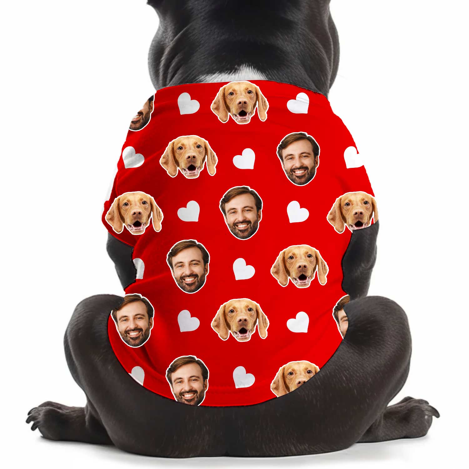 White Hearts Personalised Dog T Shirt