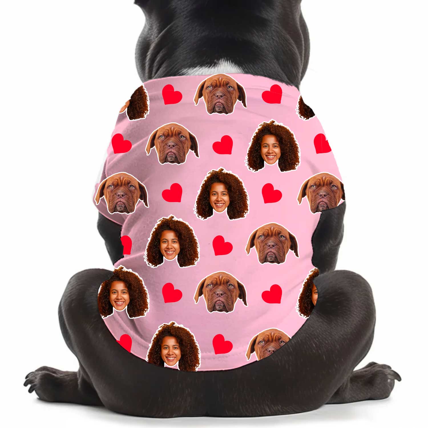 Red Hearts Personalised Dog T Shirt