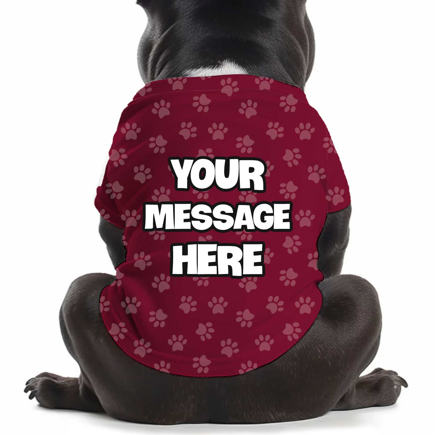 Custom Message Personalised Dog T Shirt