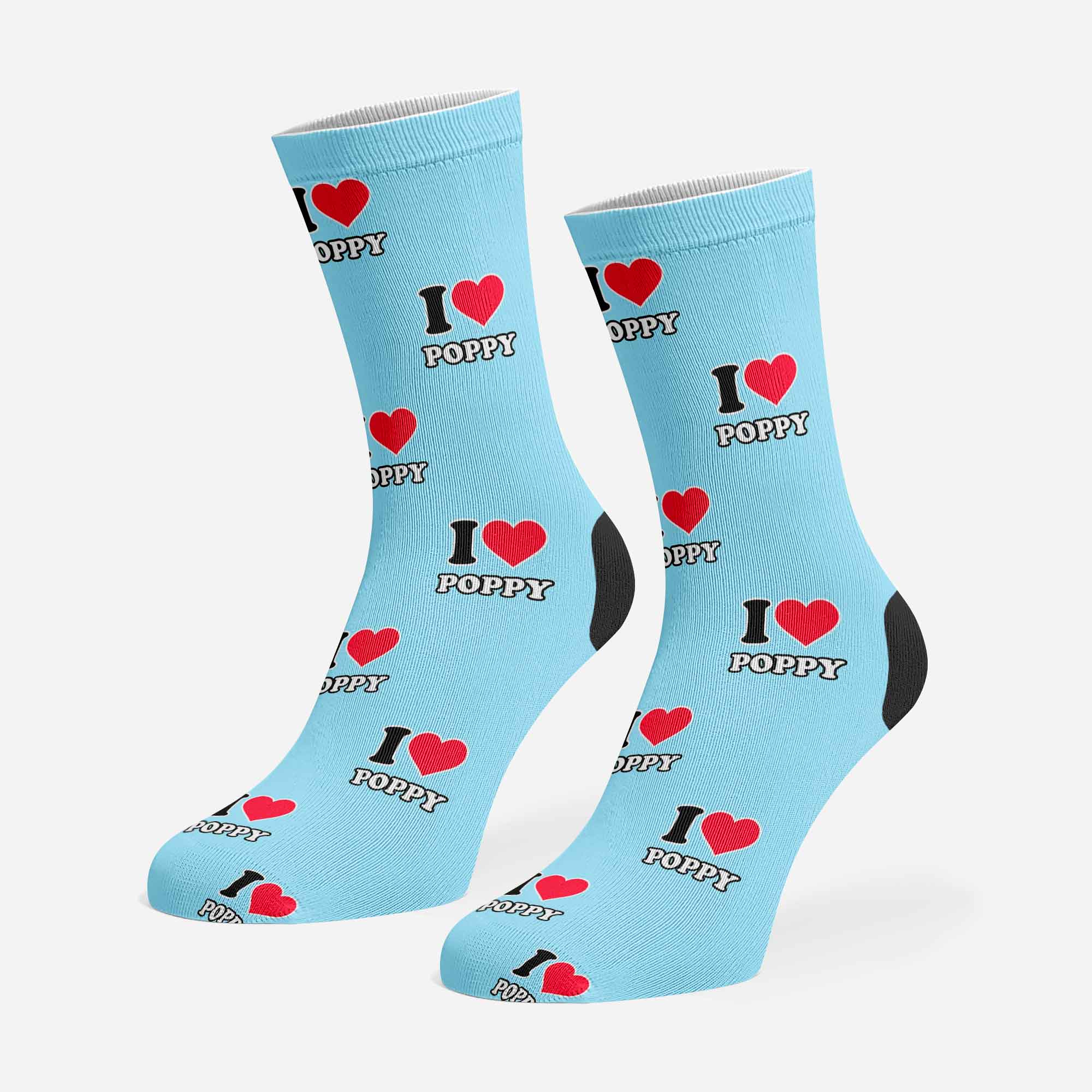 I Heart Name Personalised Dog Socks