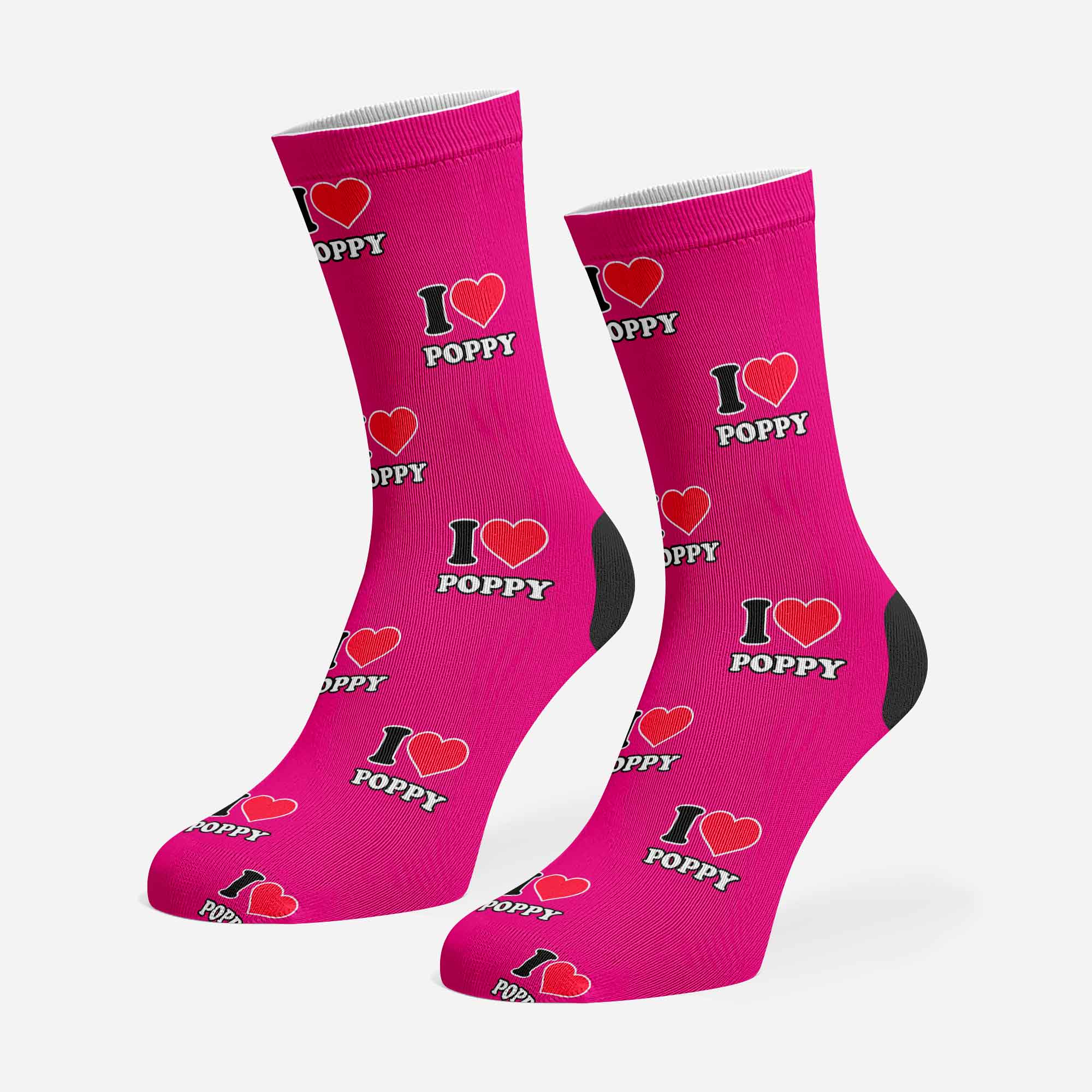 I Heart Name Personalised Dog Socks