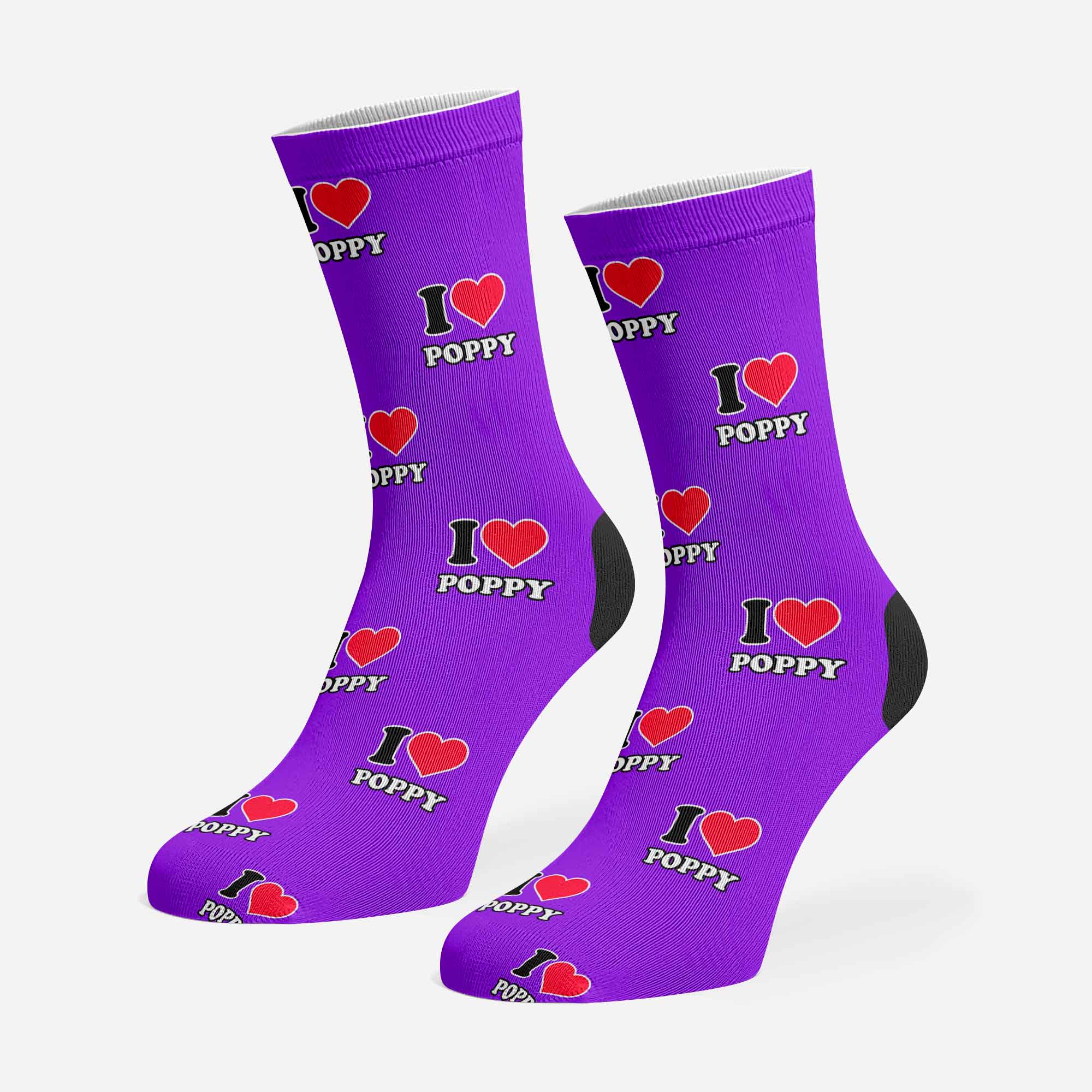 I Heart Name Personalised Dog Socks