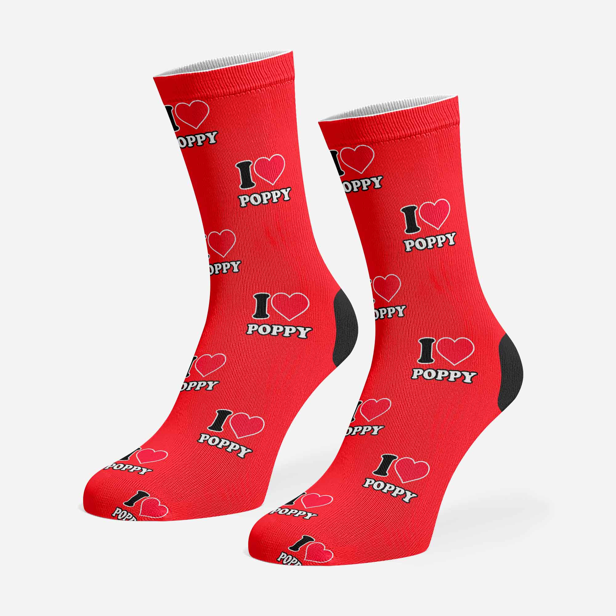 I Heart Name Personalised Dog Socks