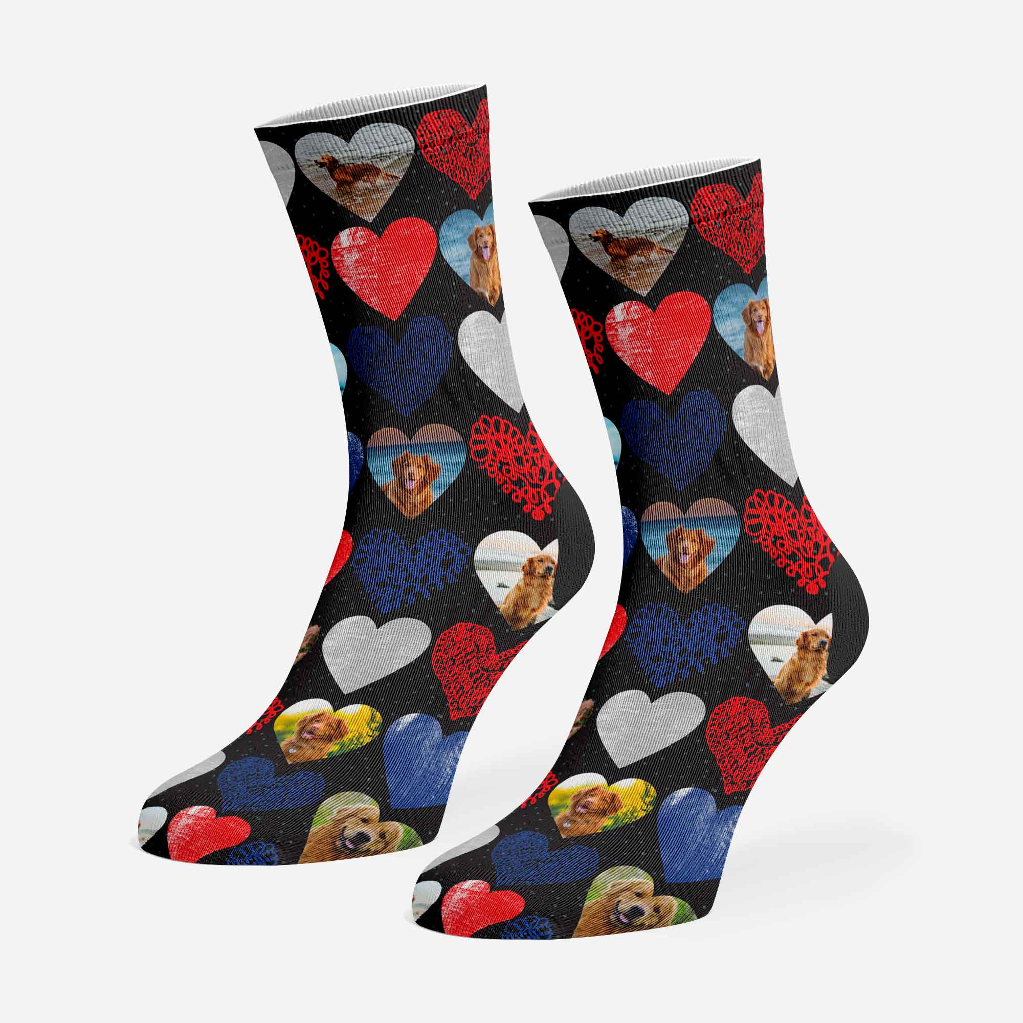 Heart Collage Personalised Dog Socks