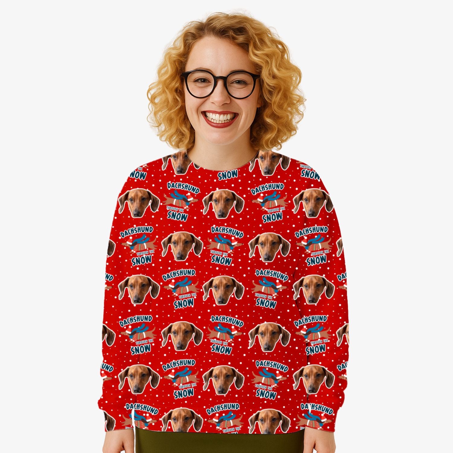 Dachshund Through The Snow Personalised Christmas Jumper