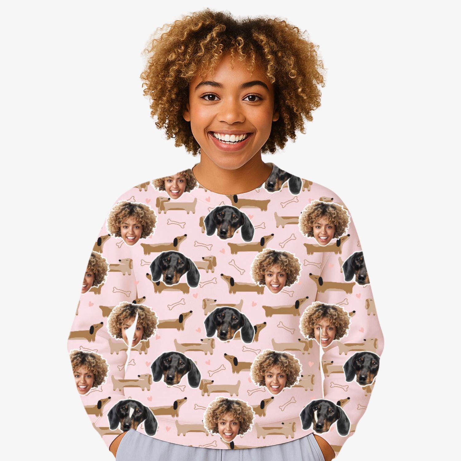 Dachshund Dog Pattern Personalised Sweatshirt