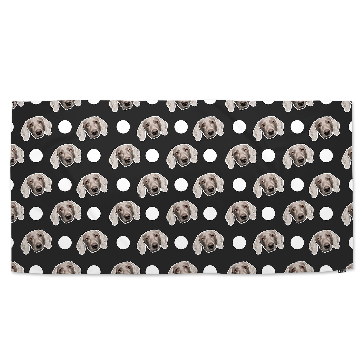 Polka Dot Personalised Dog Towel