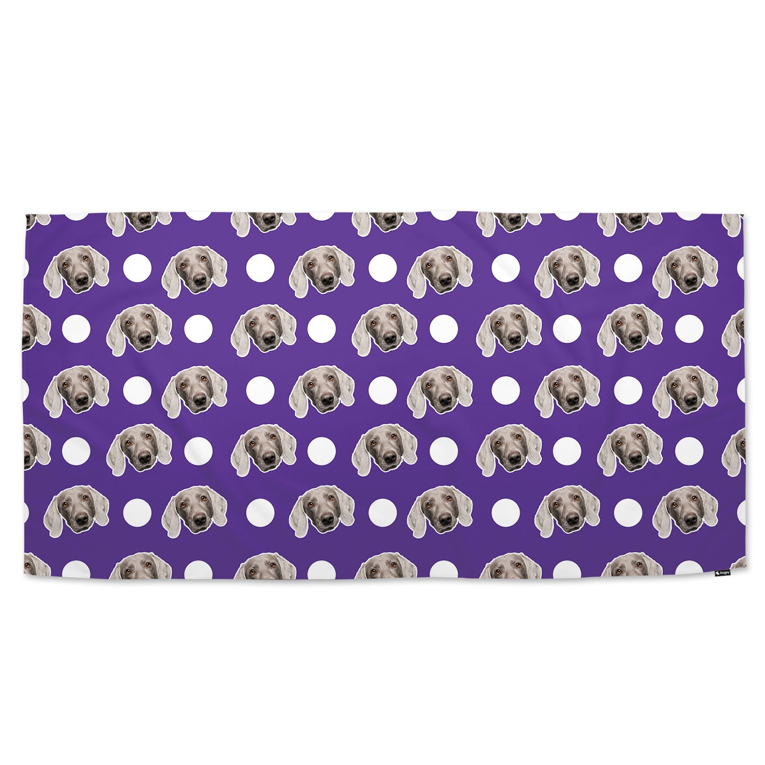Polka Dot Personalised Dog Towel