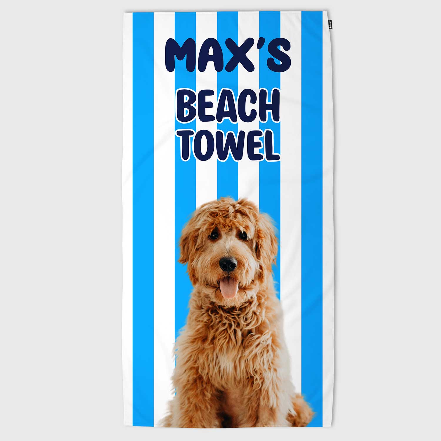 Personalised Dog (Name) Striped Beach Towel