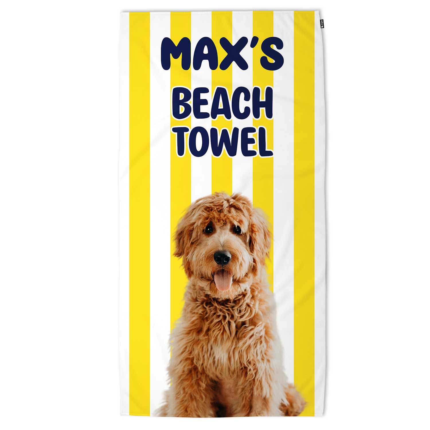Personalised Dog (Name) Striped Beach Towel
