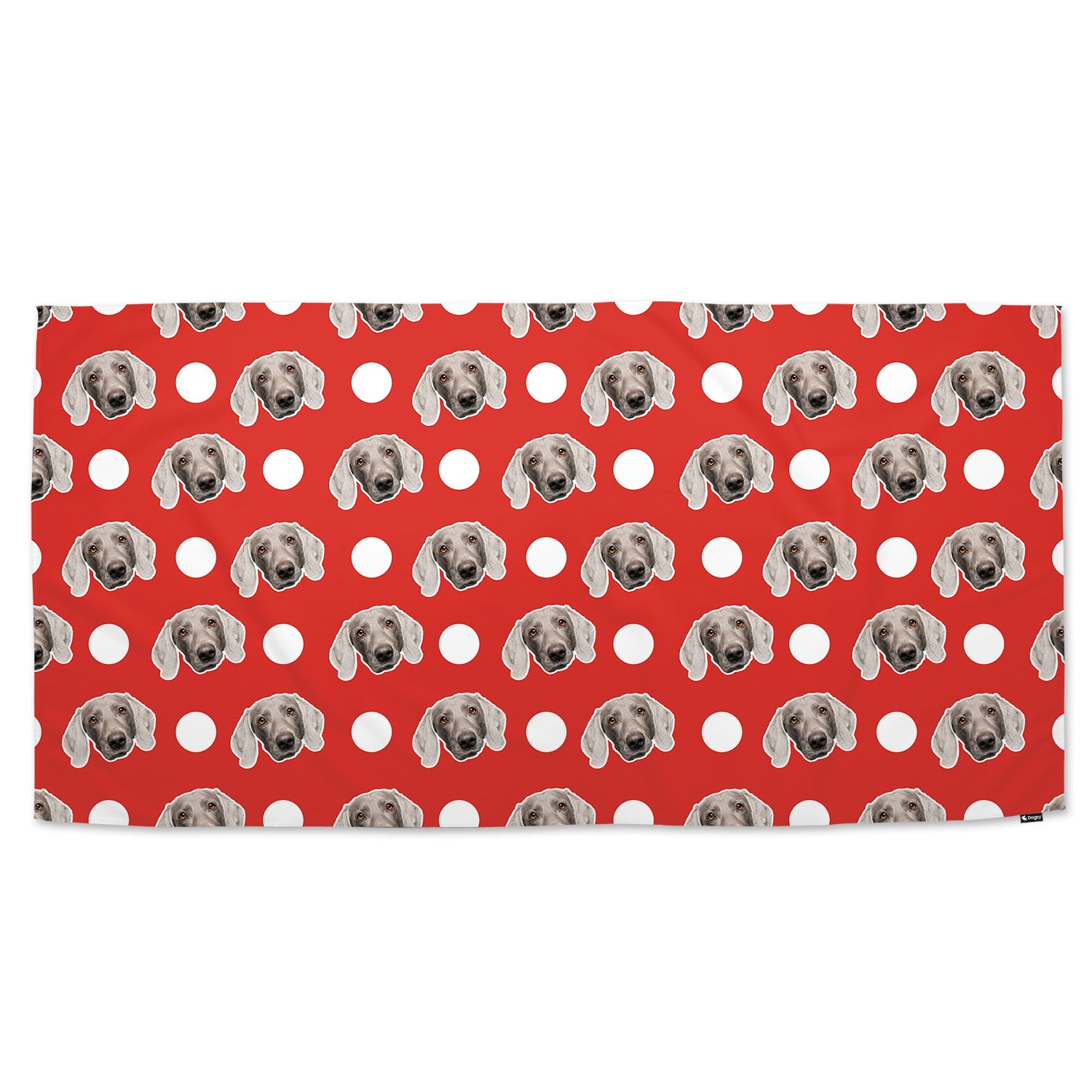 Polka Dot Personalised Dog Towel